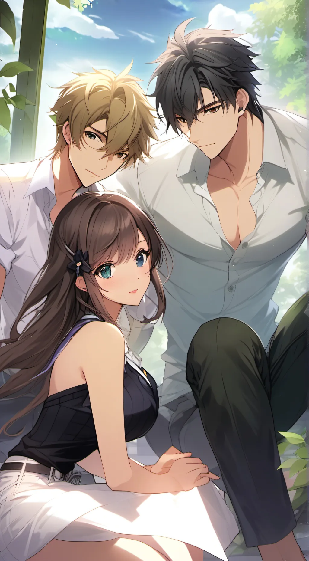 ai character: Aria, leo and ace background