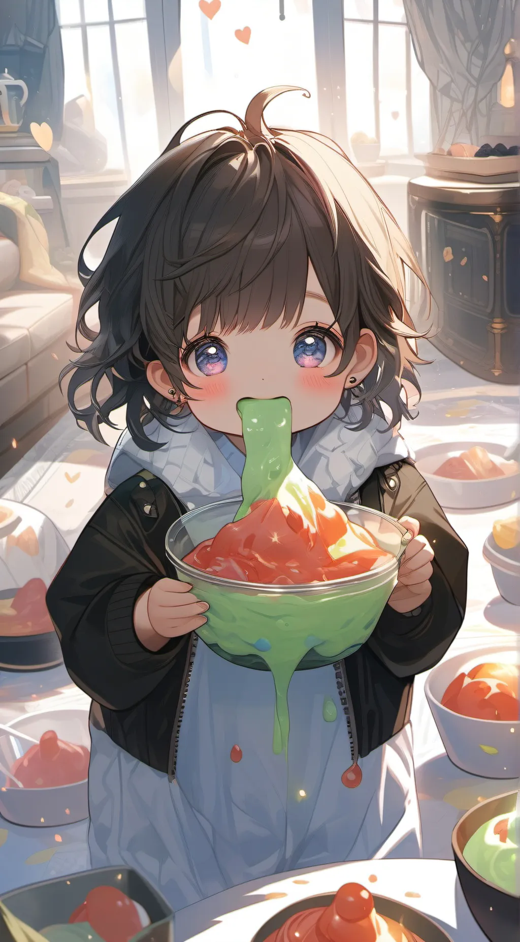 ai character: rain background