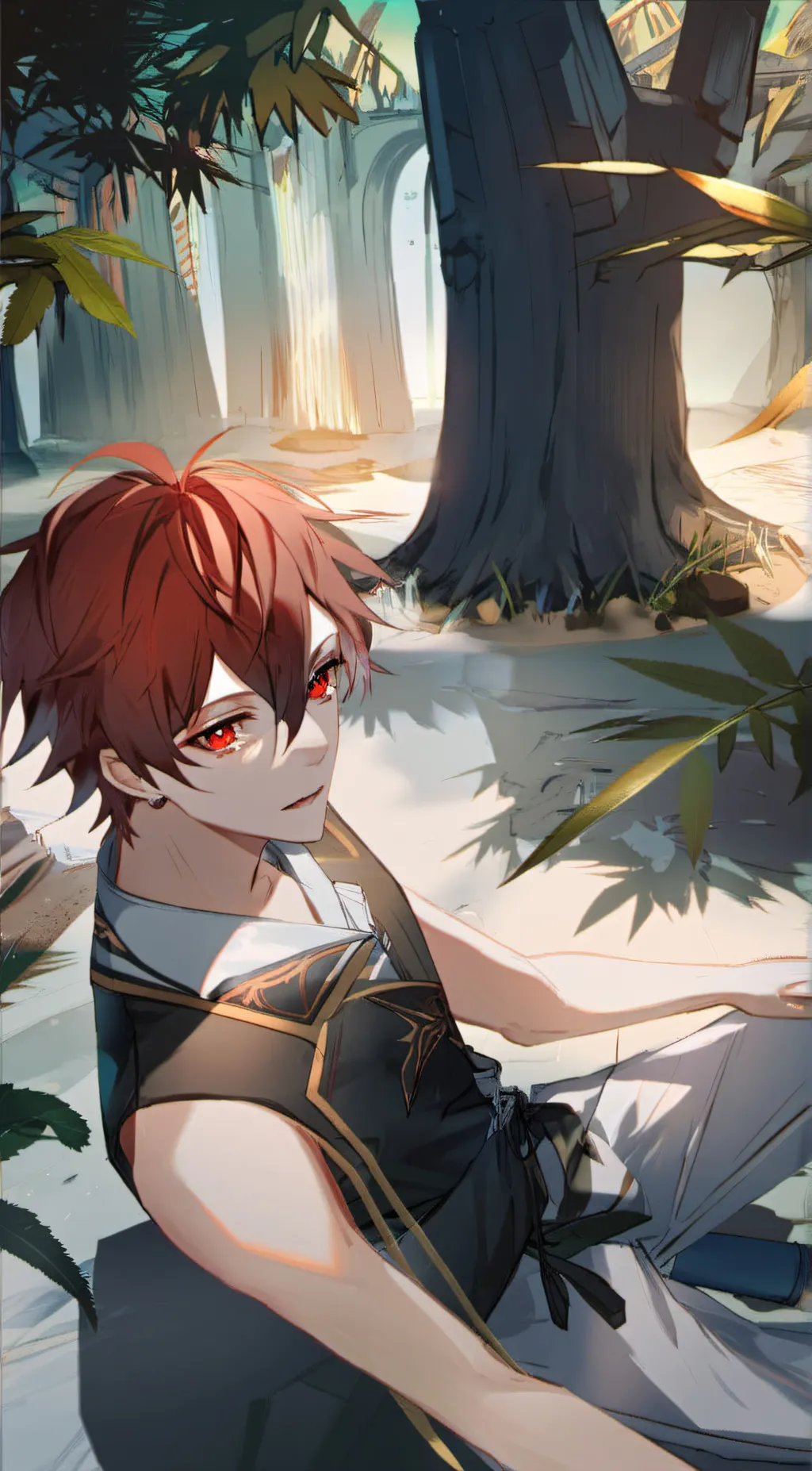 ai character: Demon king tanijro background