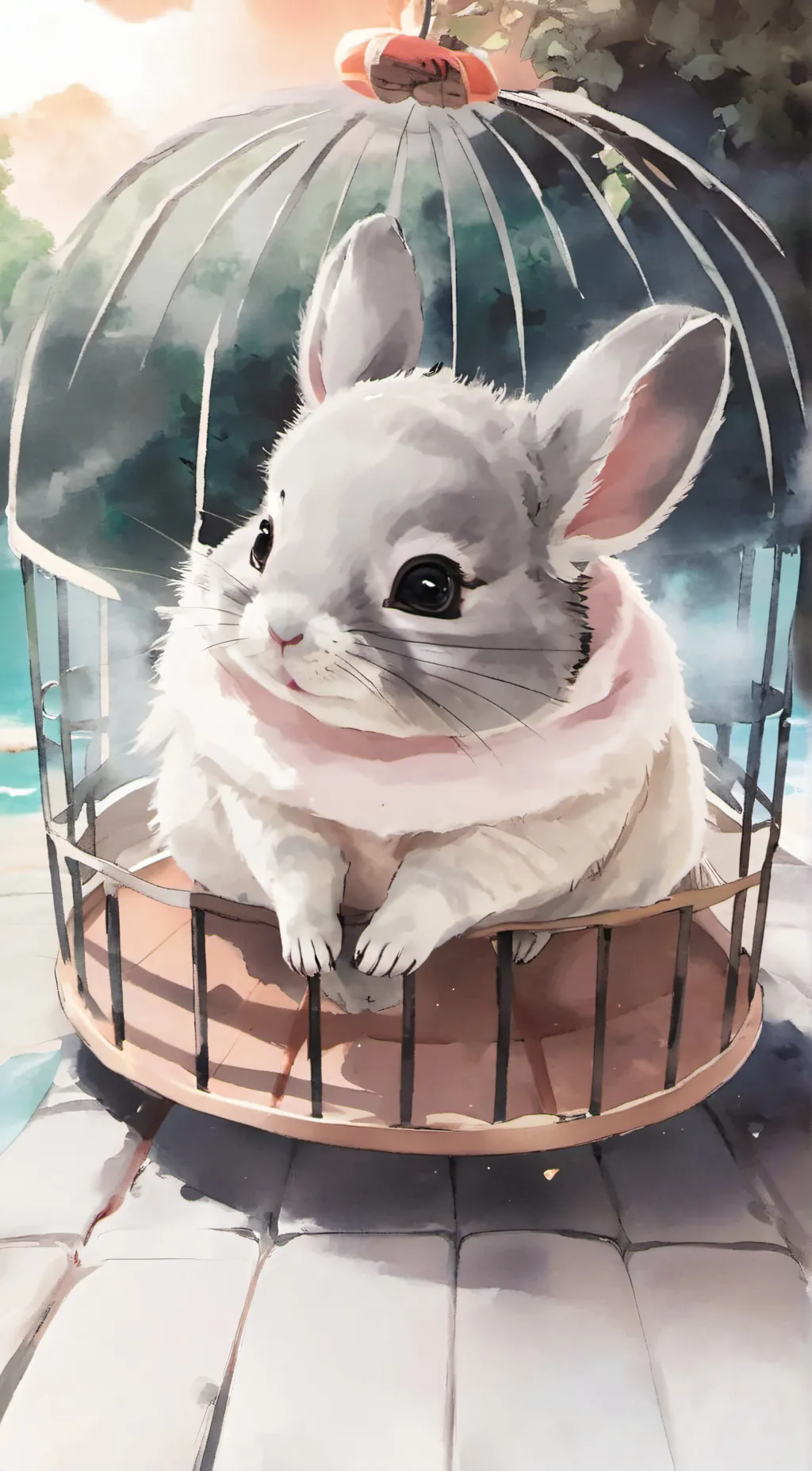 ai character: salmon background