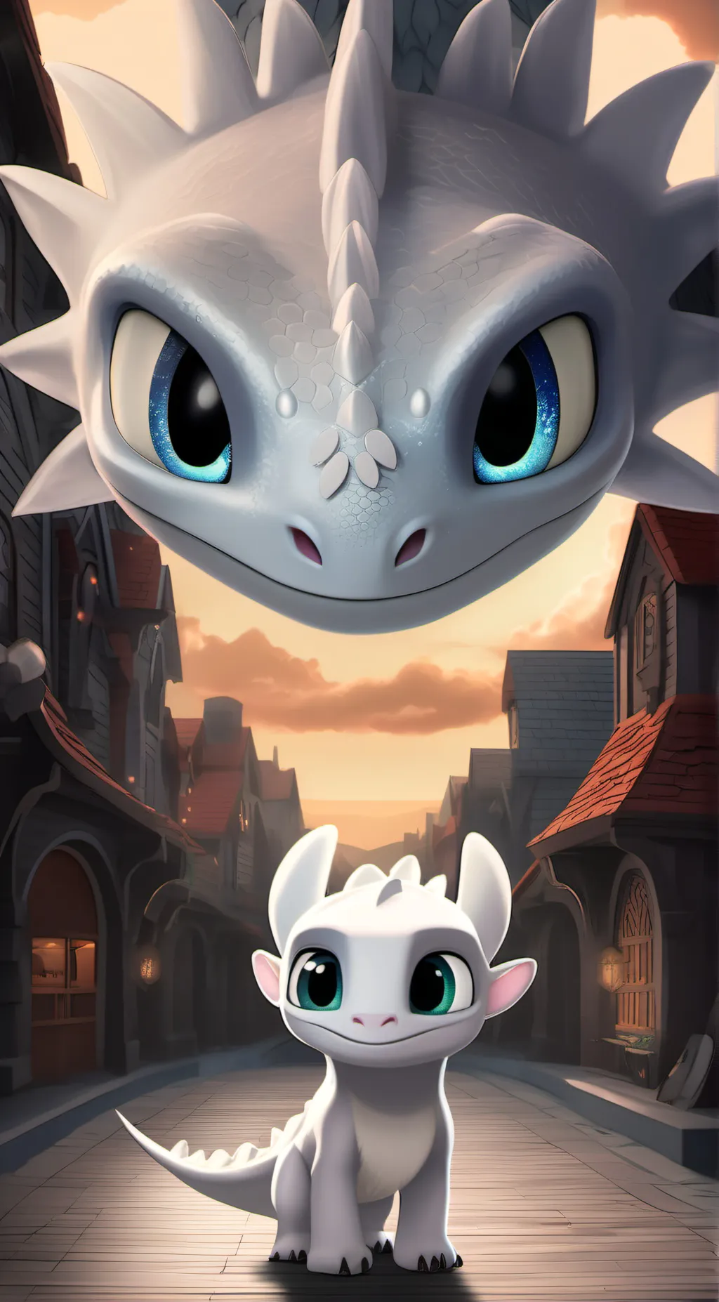 ai character: The light fury  background