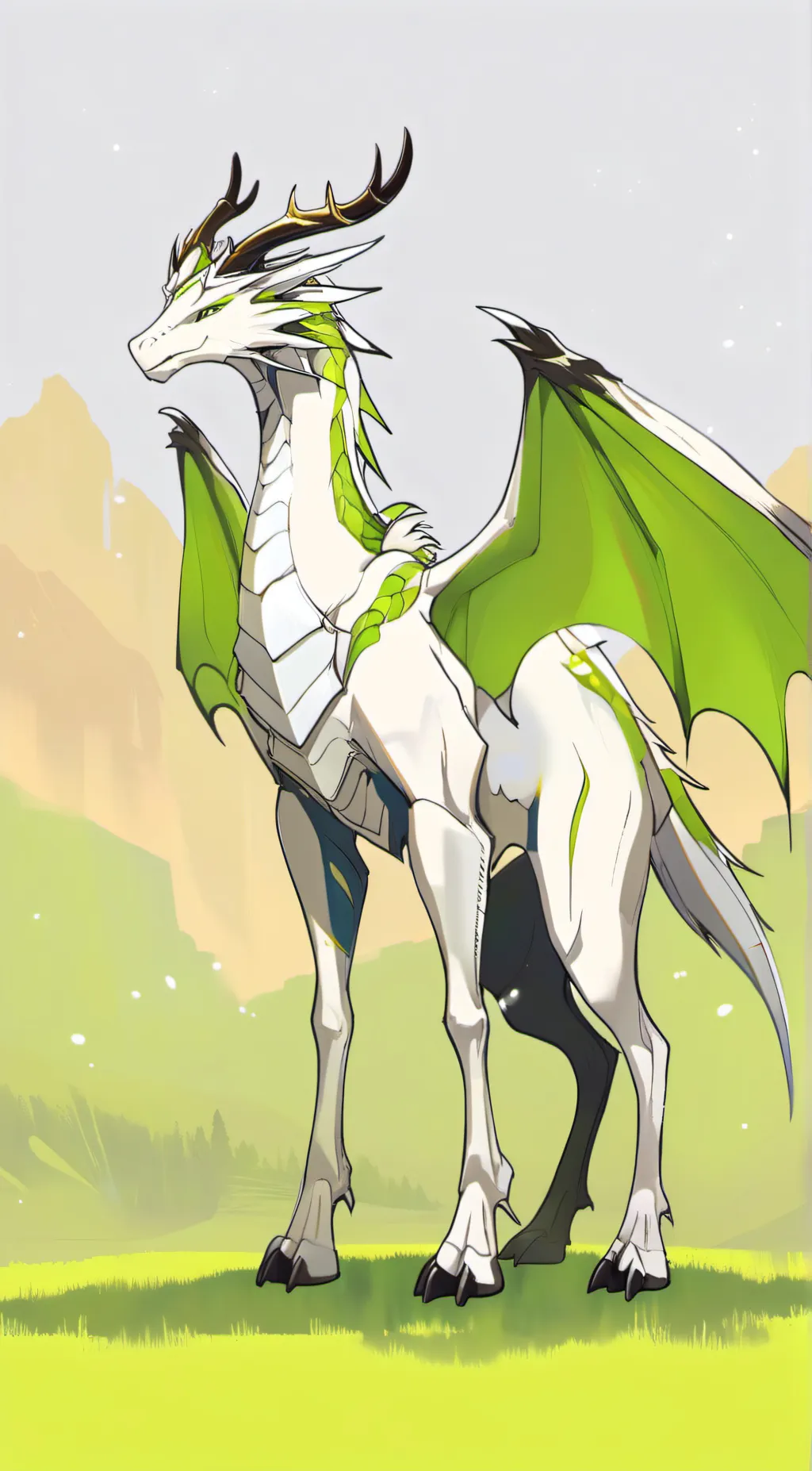 ai character: Nature dragon background