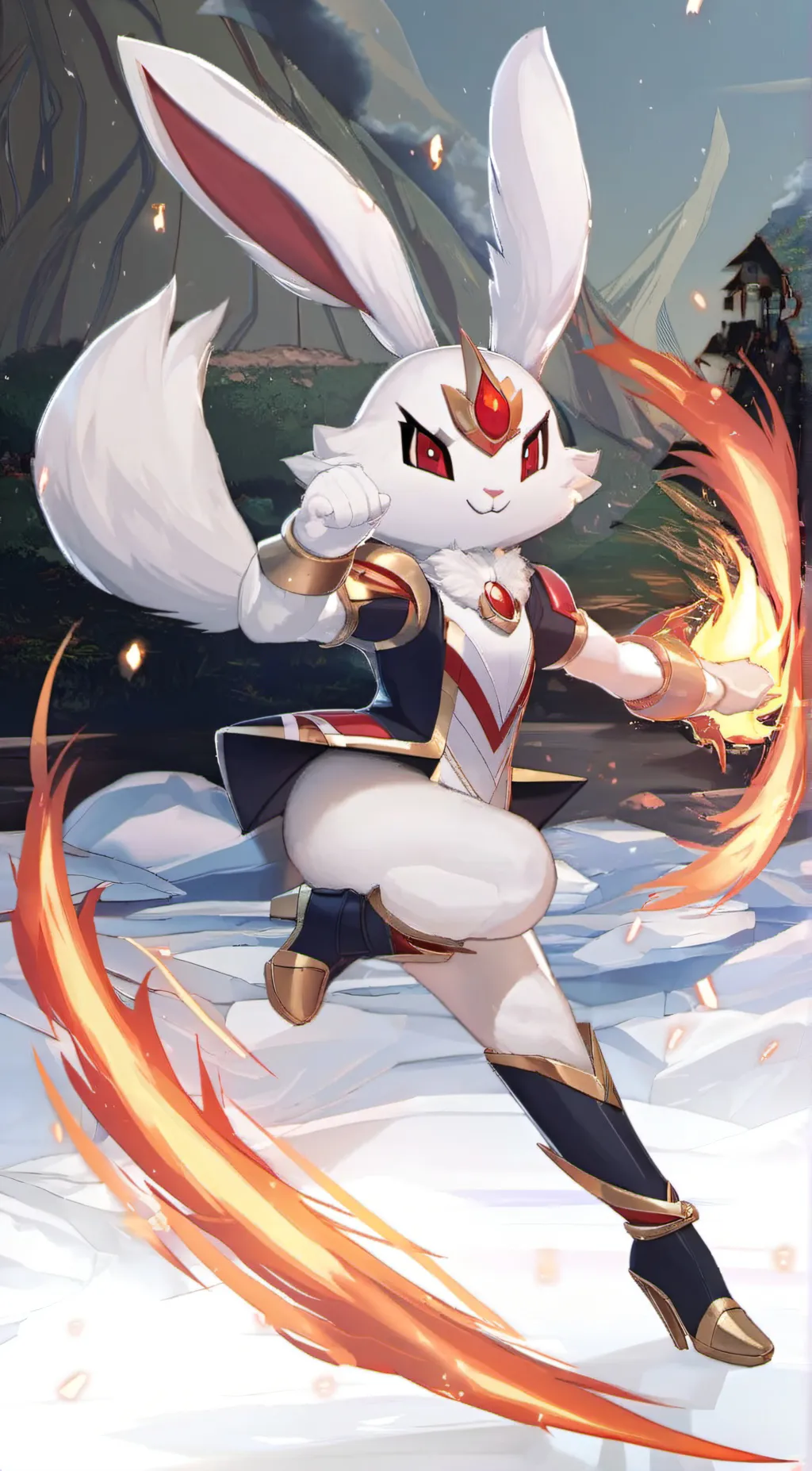 ai character:  Cinderace  background