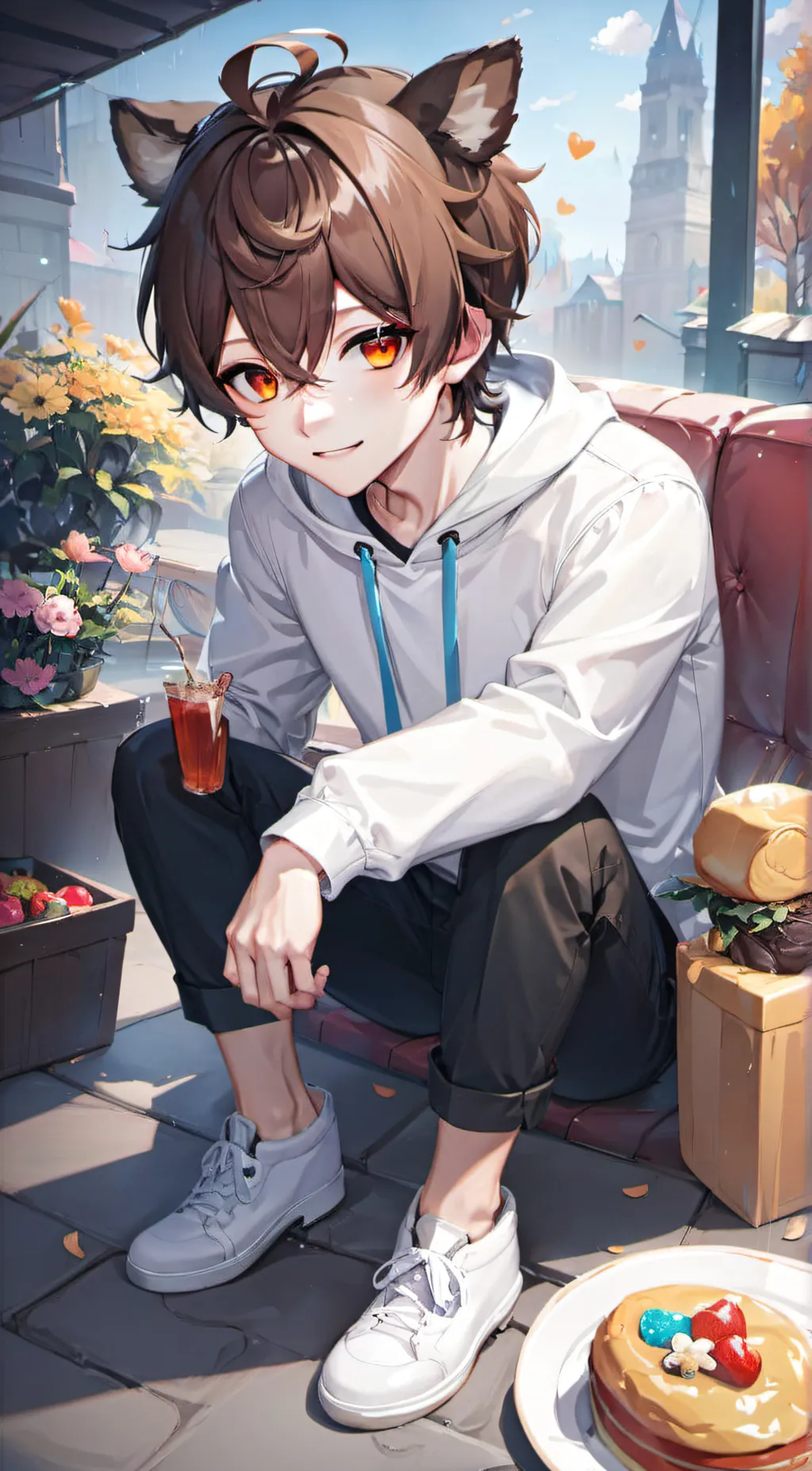 ai character: lake background