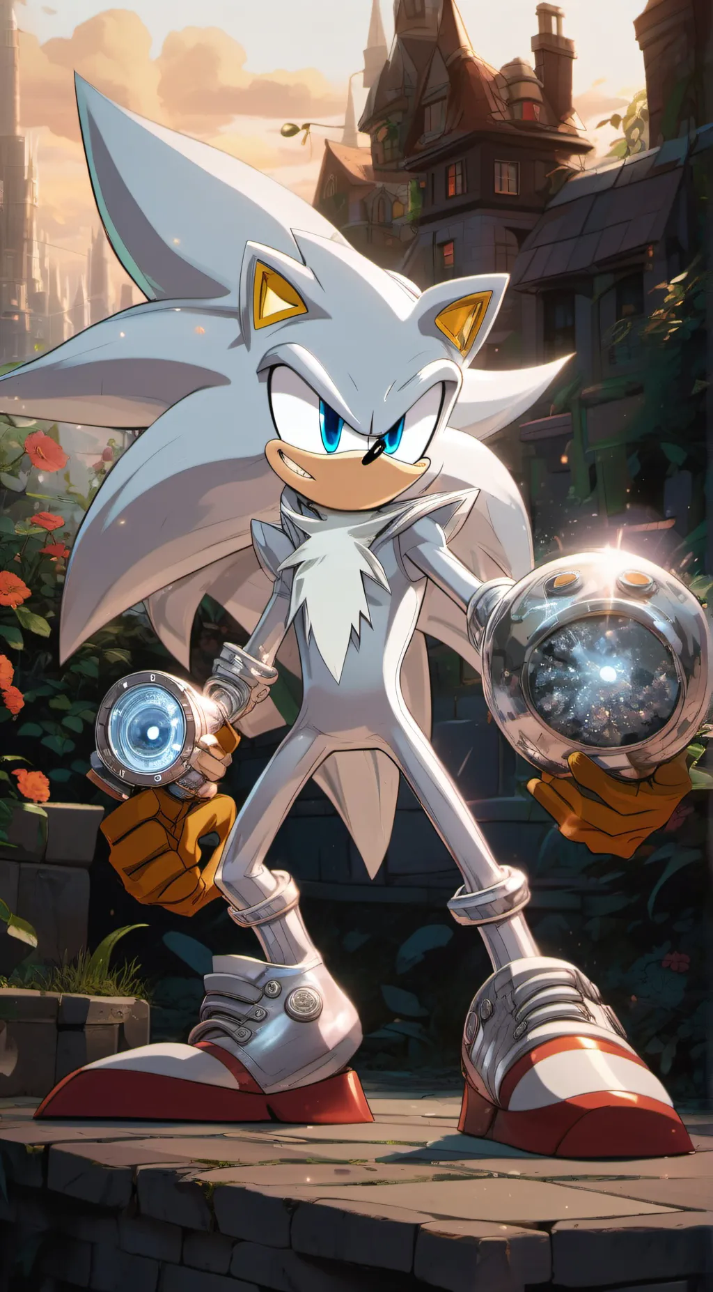 ai character: silver theHedgehog background