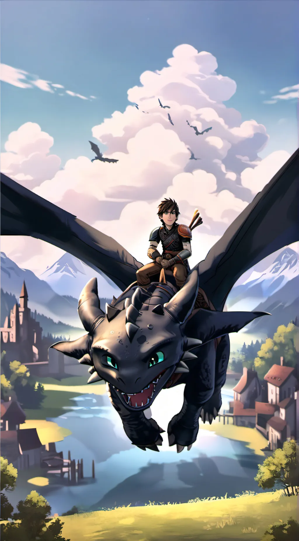 ai character: toothless hiccup background