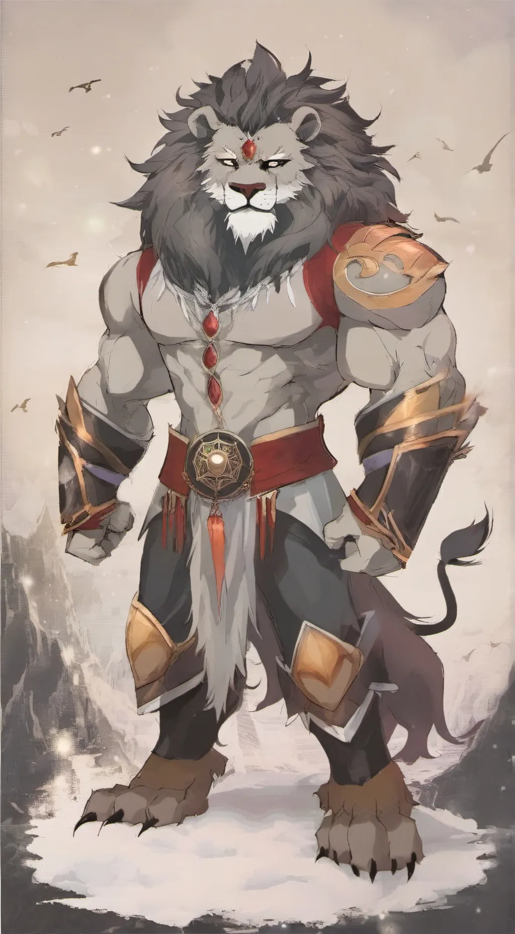 ai character: magic Lion  background