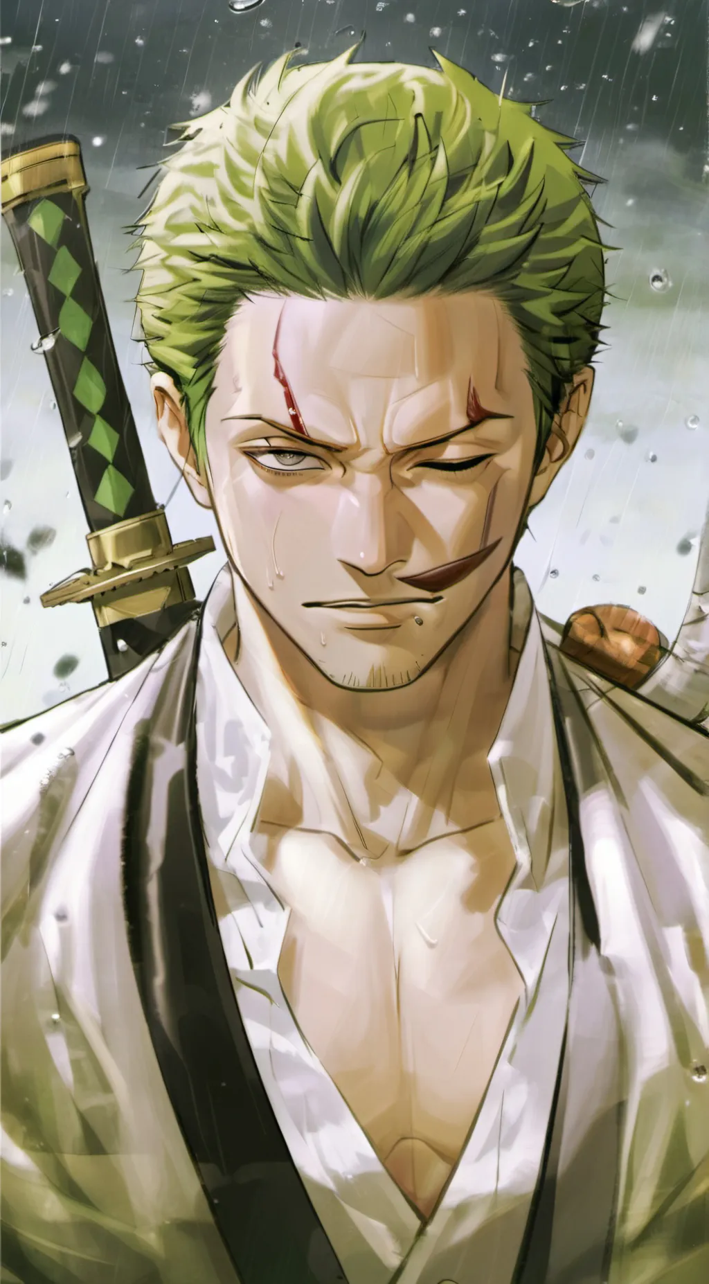 ai character: Zoro  background
