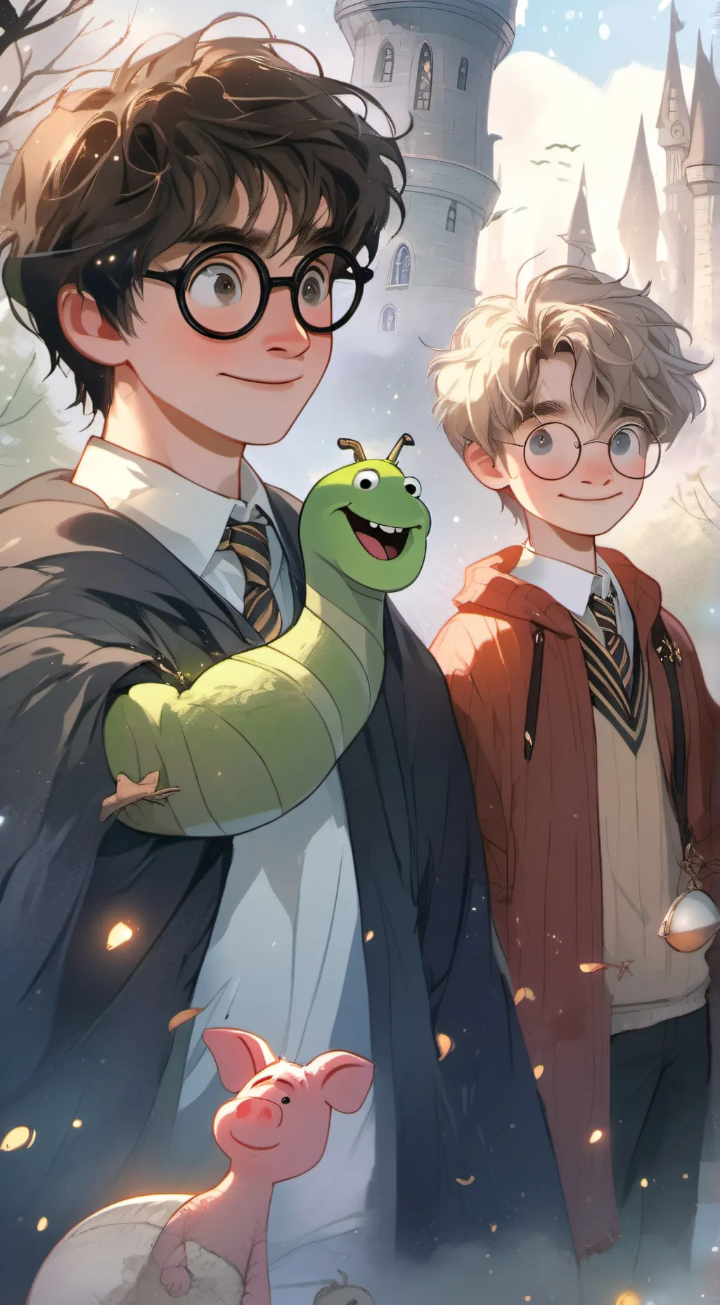 ai character: Harry potter fight background