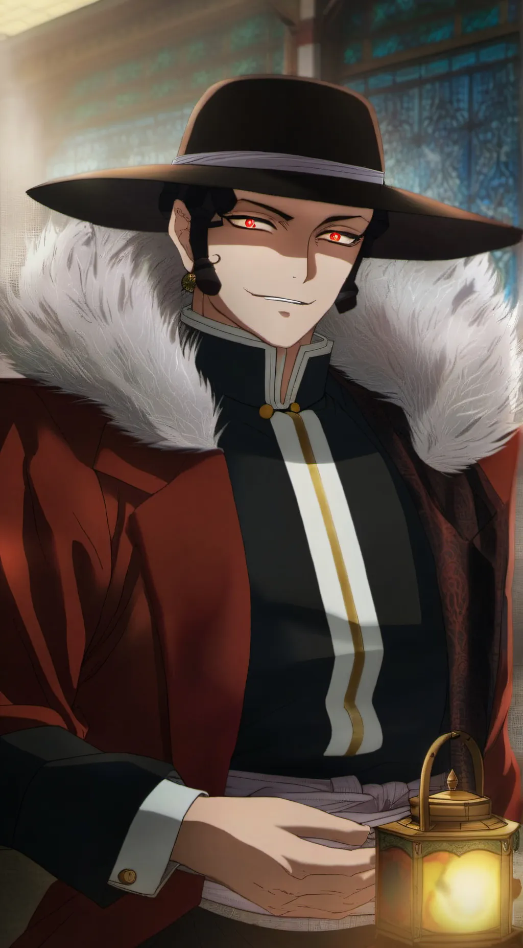 ai character: Muzan+ 12 Kizuki background