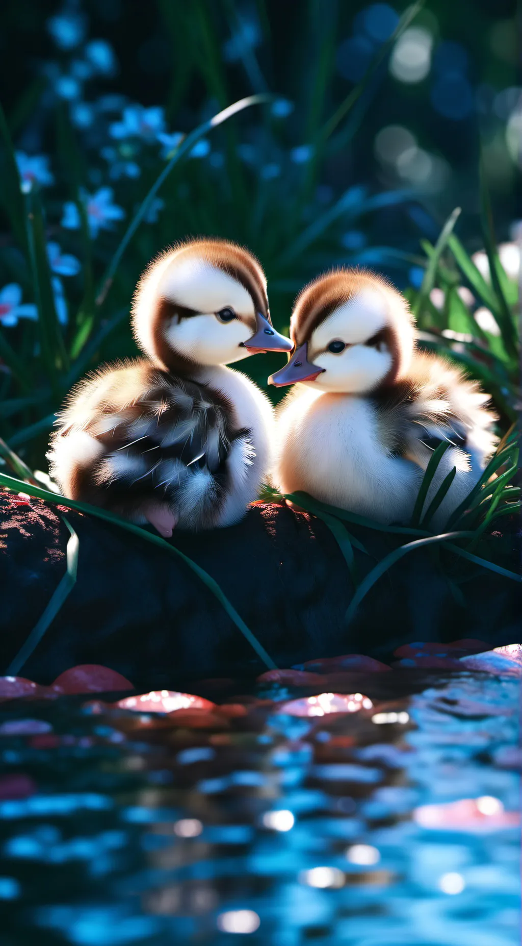 ai character: ducklings  background