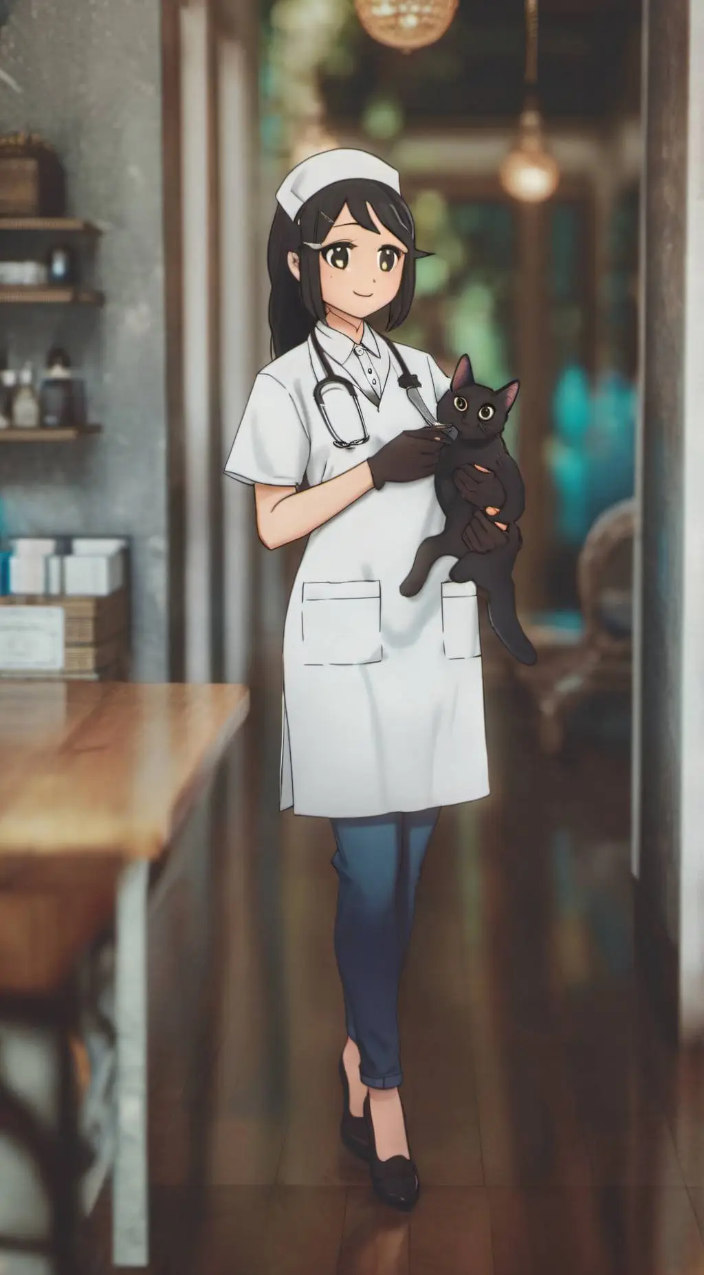 ai character: Vet Laura  background