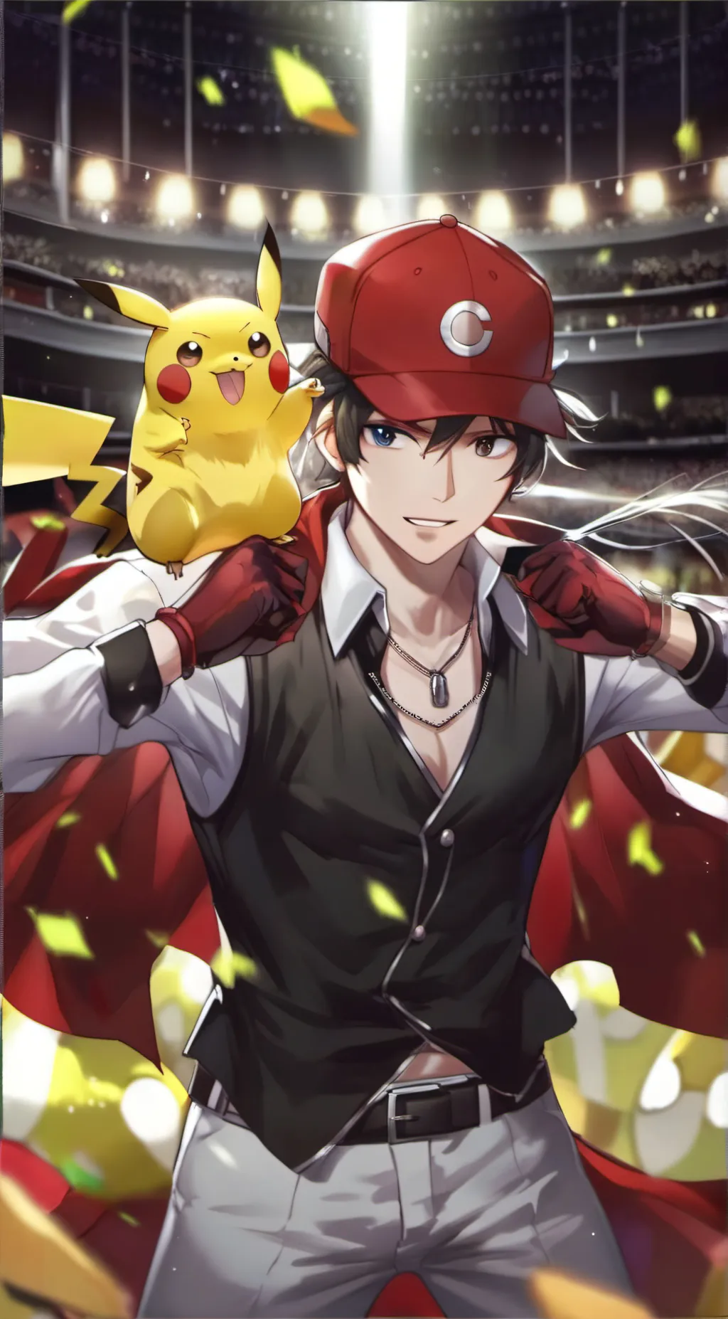 ai character: pickachu vs chariz background