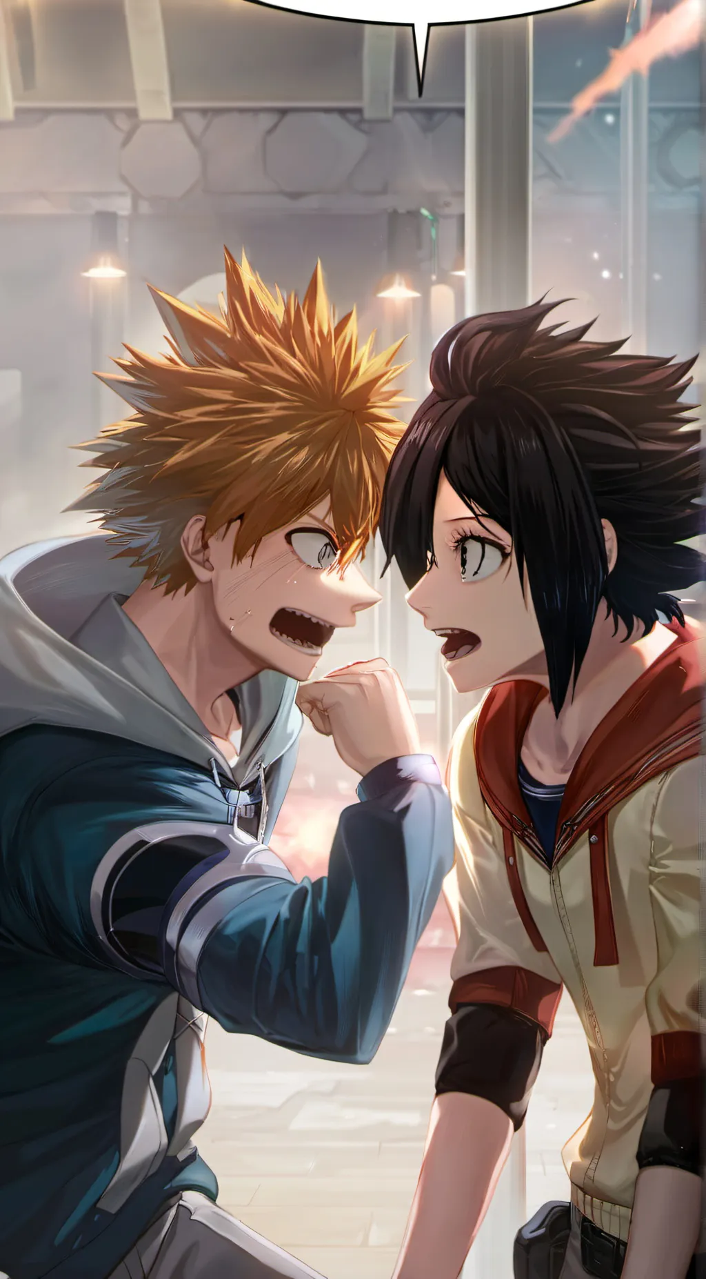 ai character: Bakugo and uraraka background