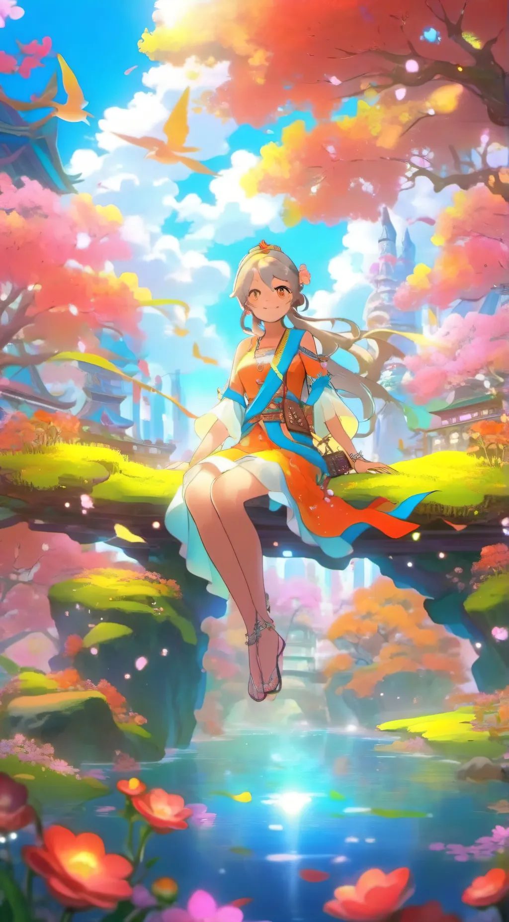 ai character: tropical day🐬🌺 background