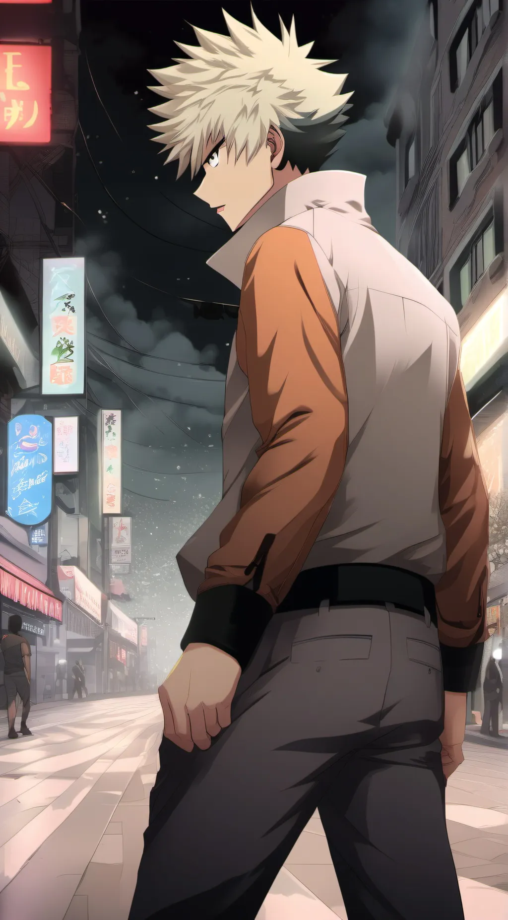 ai character: bakugo  background