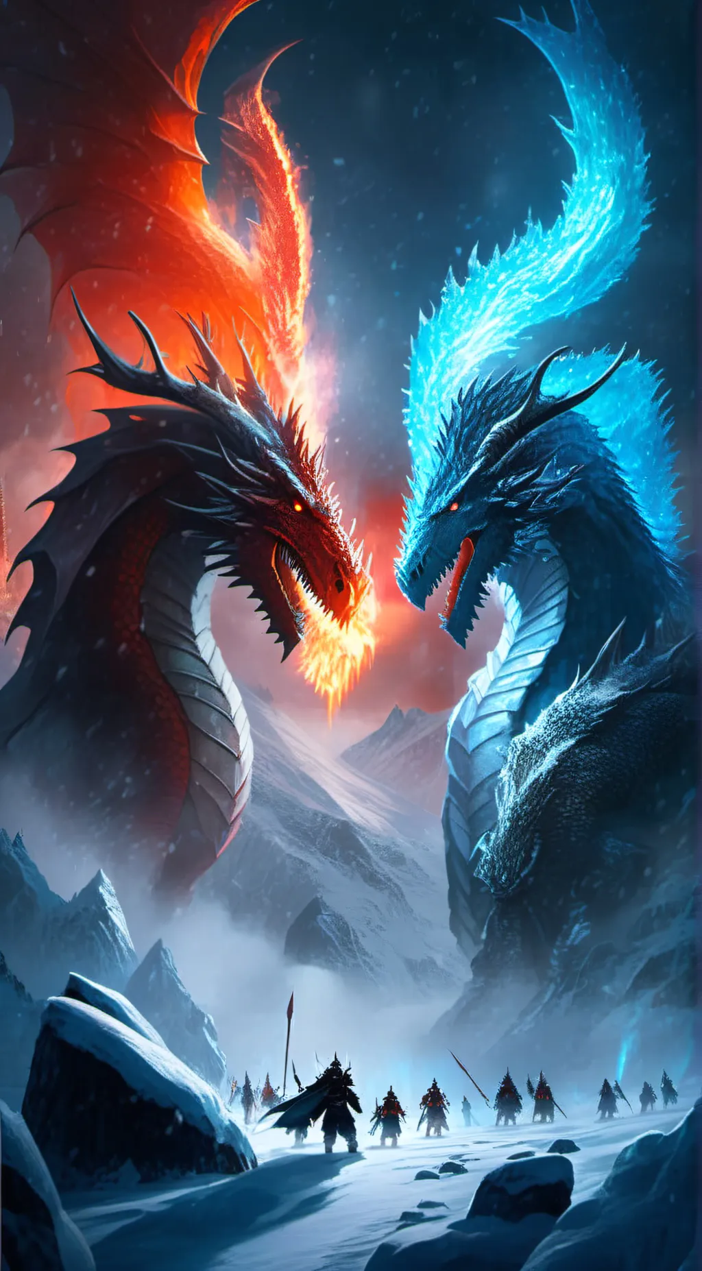 ai character: frost and flame  background