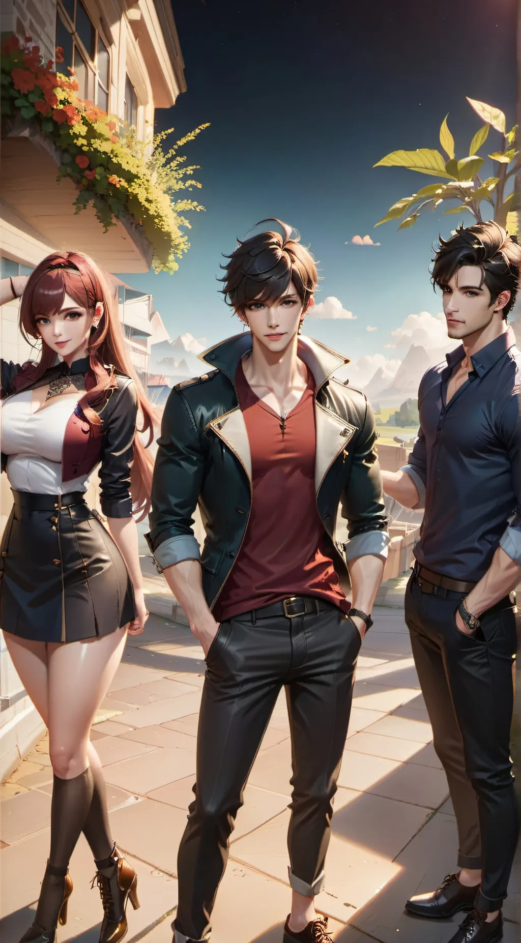 ai character: ari, ace and leo background
