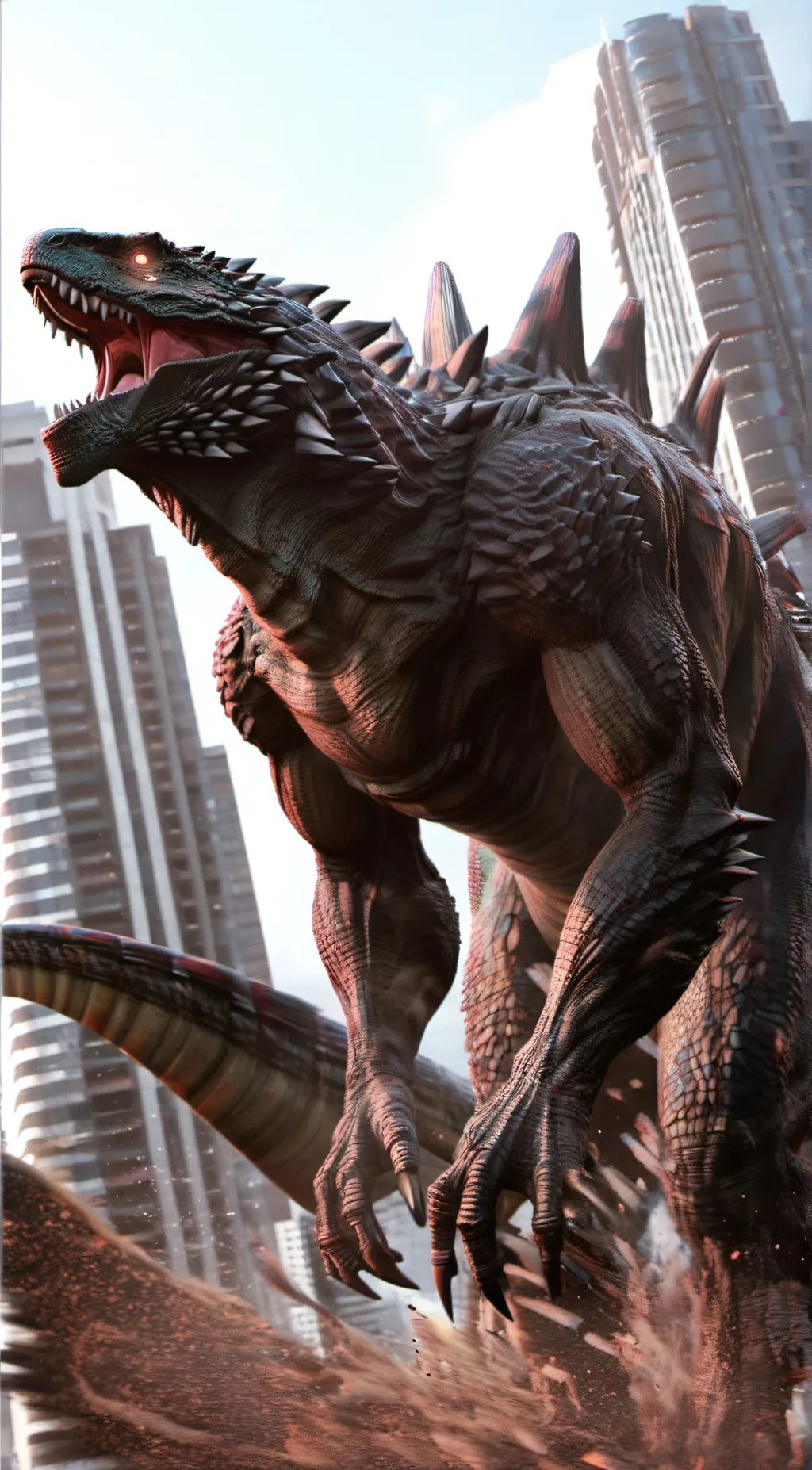 ai character: Godzilla1998 background