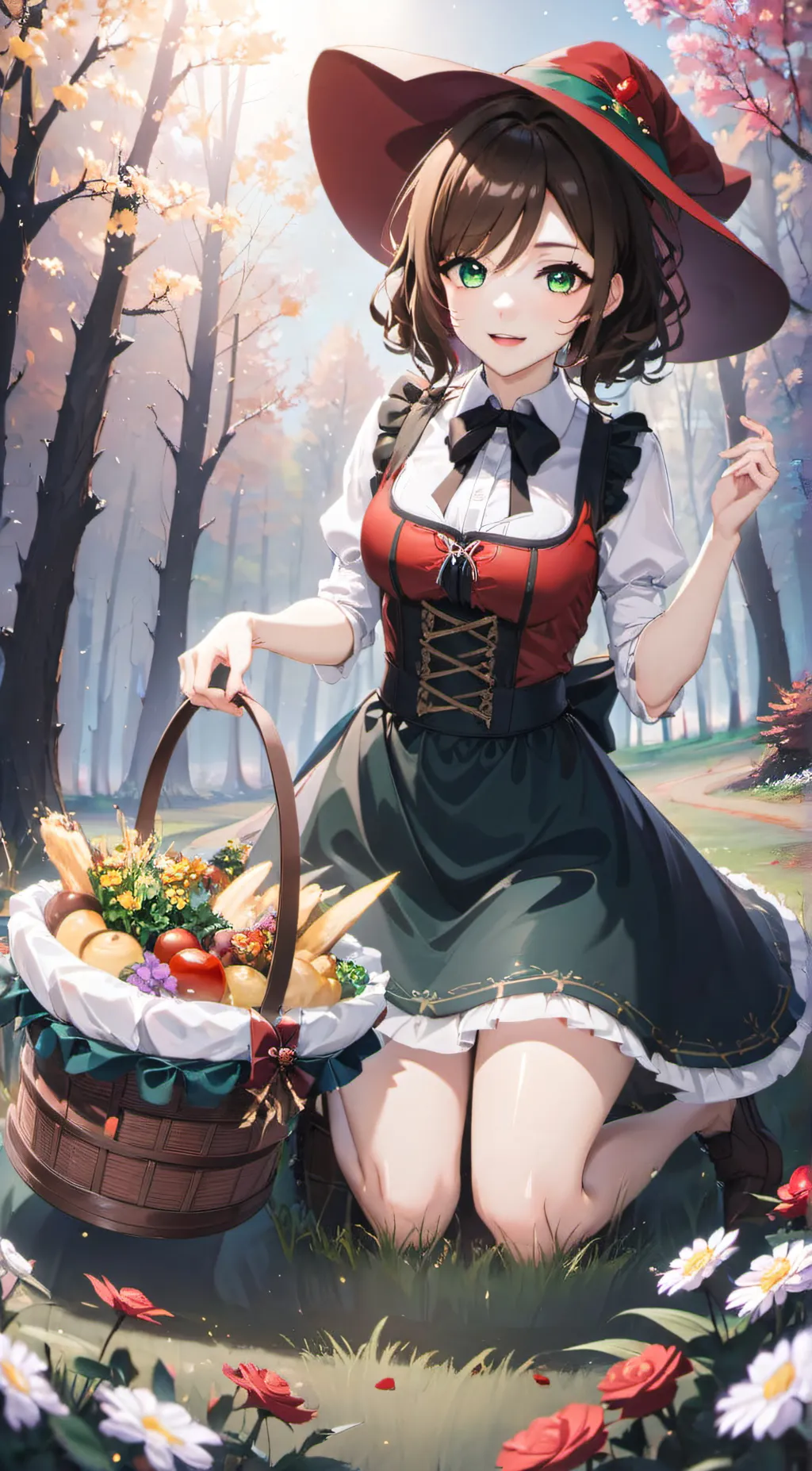 ai character: Red riding hood background