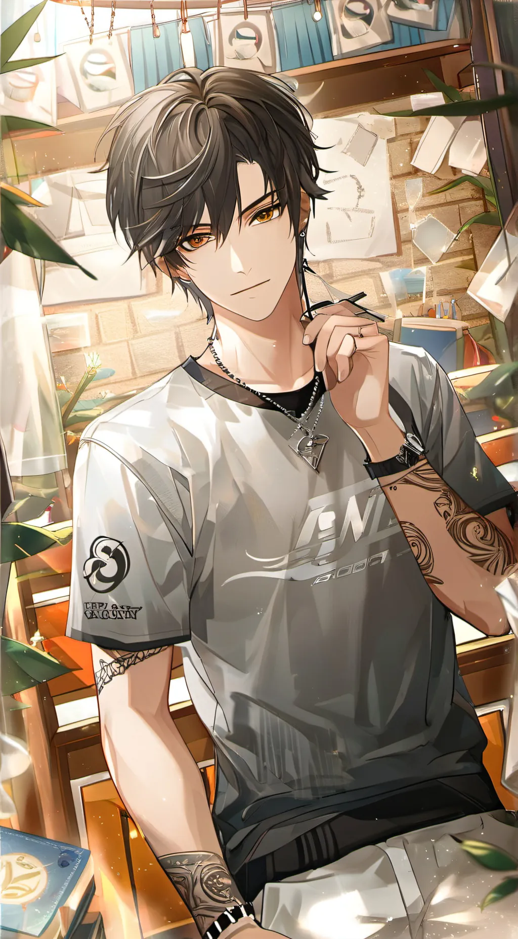 ai character: -Isaac Malvick- background