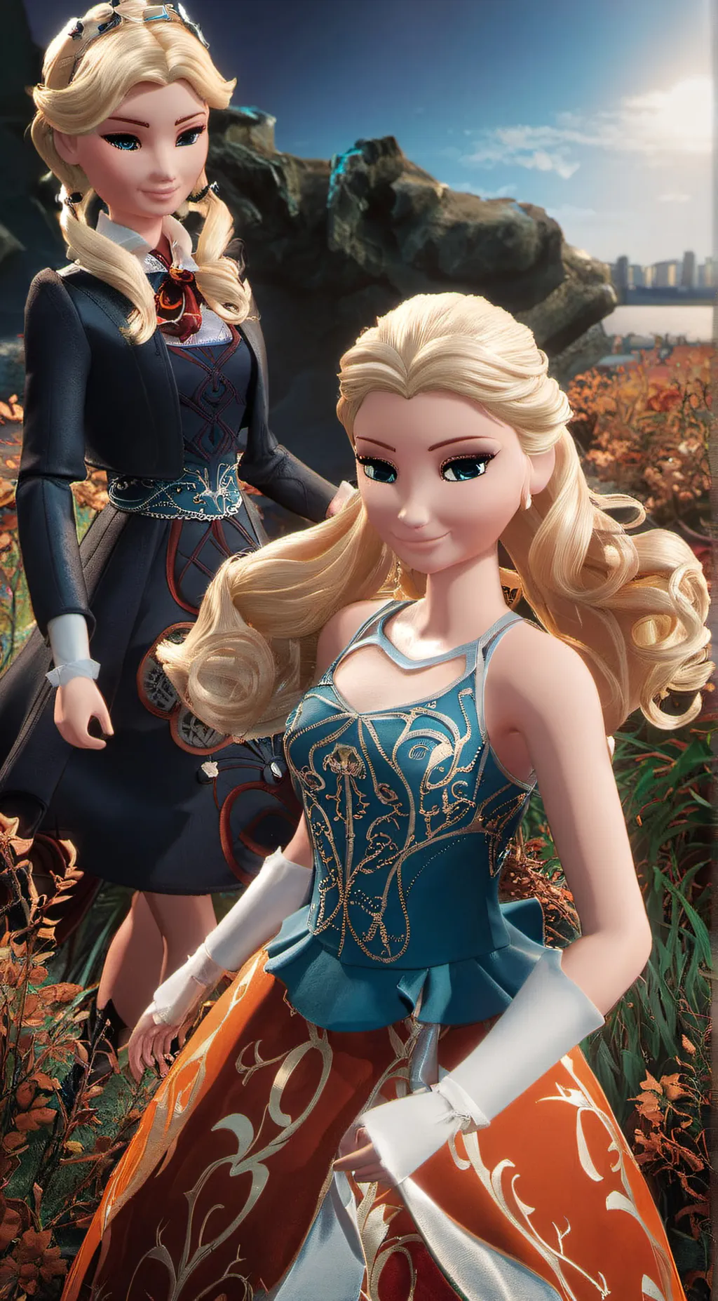 ai character: Elsia and Annia background