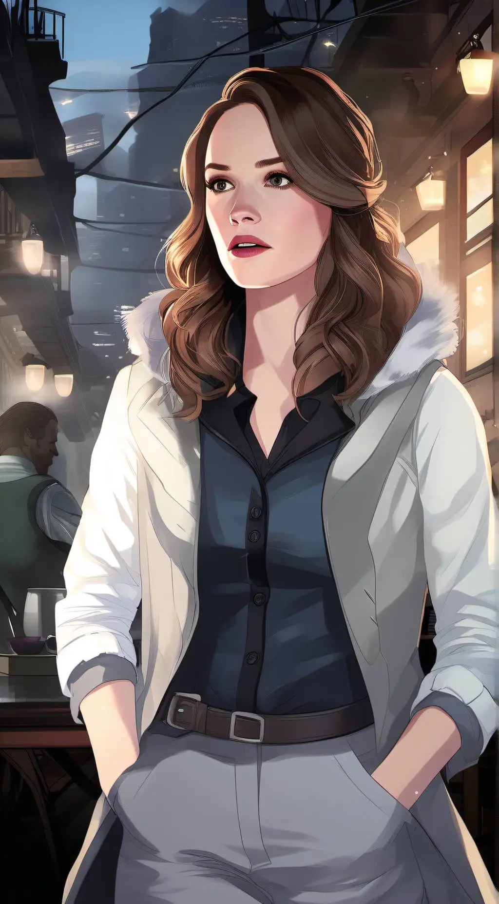 ai character: Caitlin Snow  background