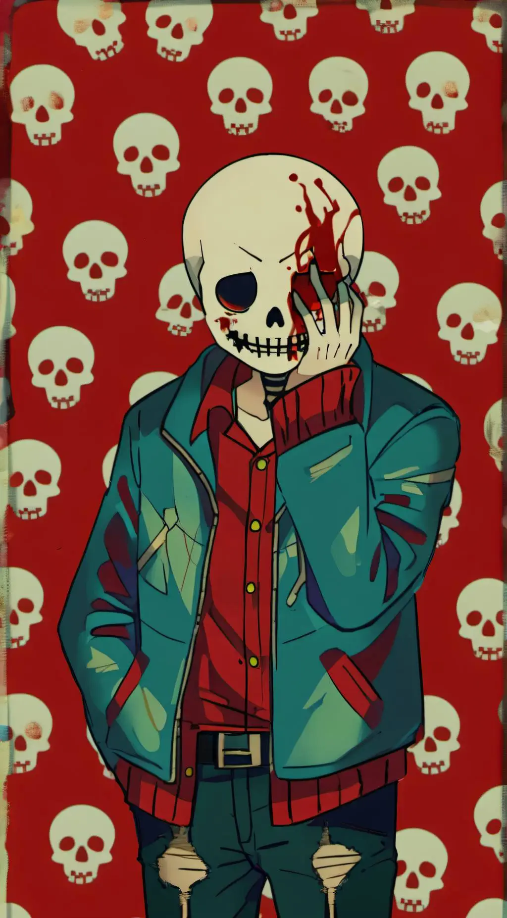 ai character: goretale sans background