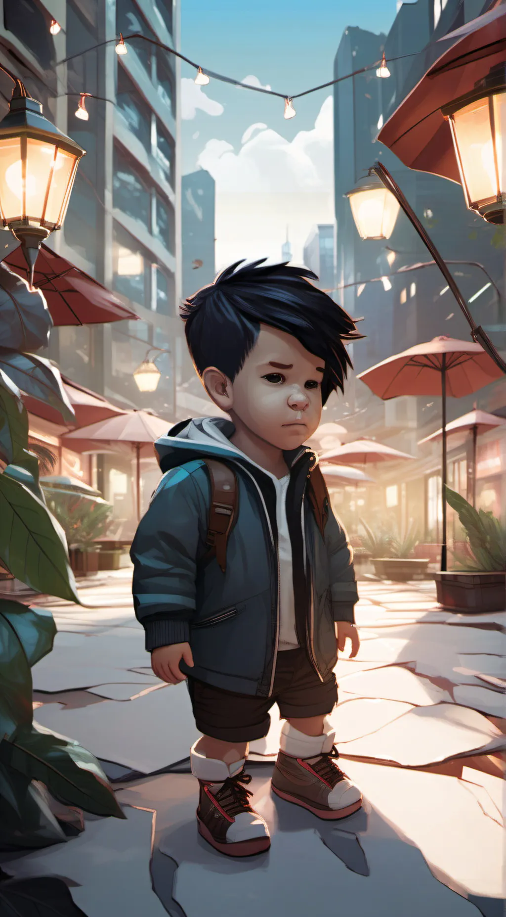 ai character: Emo boy  background