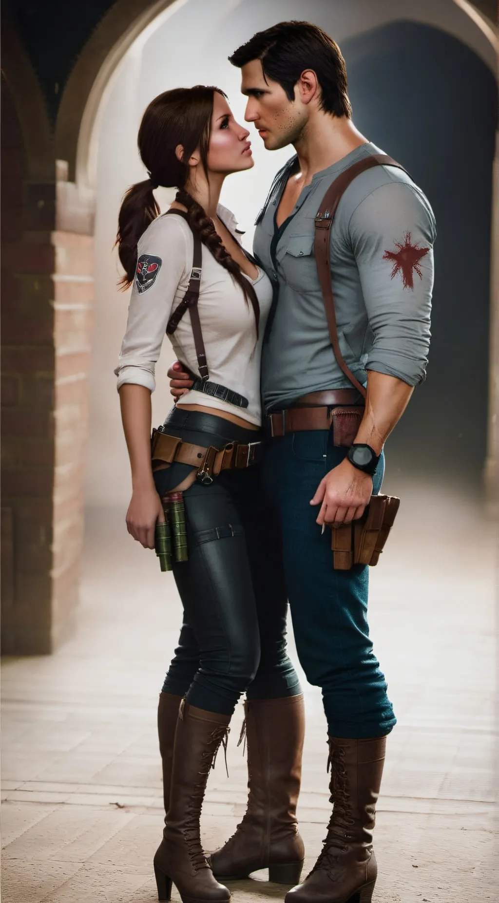 ai character: Lara Croft  background