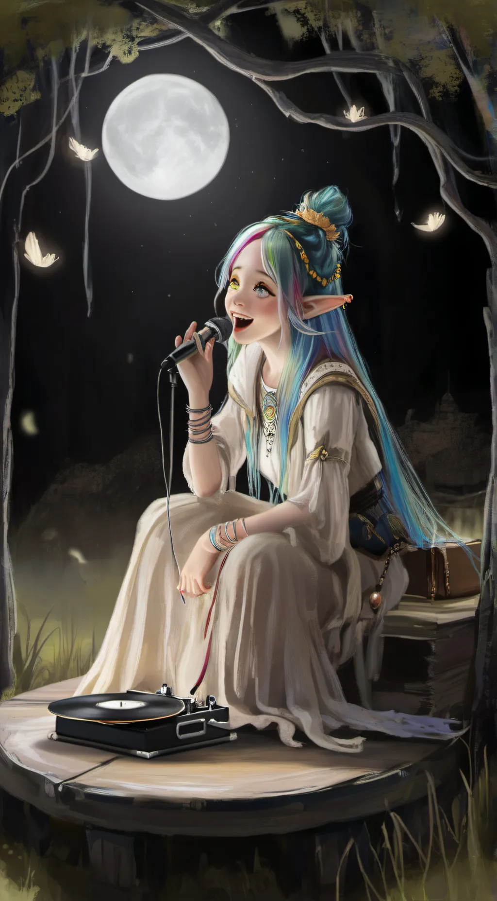 ai character: Aurora Moonglow background