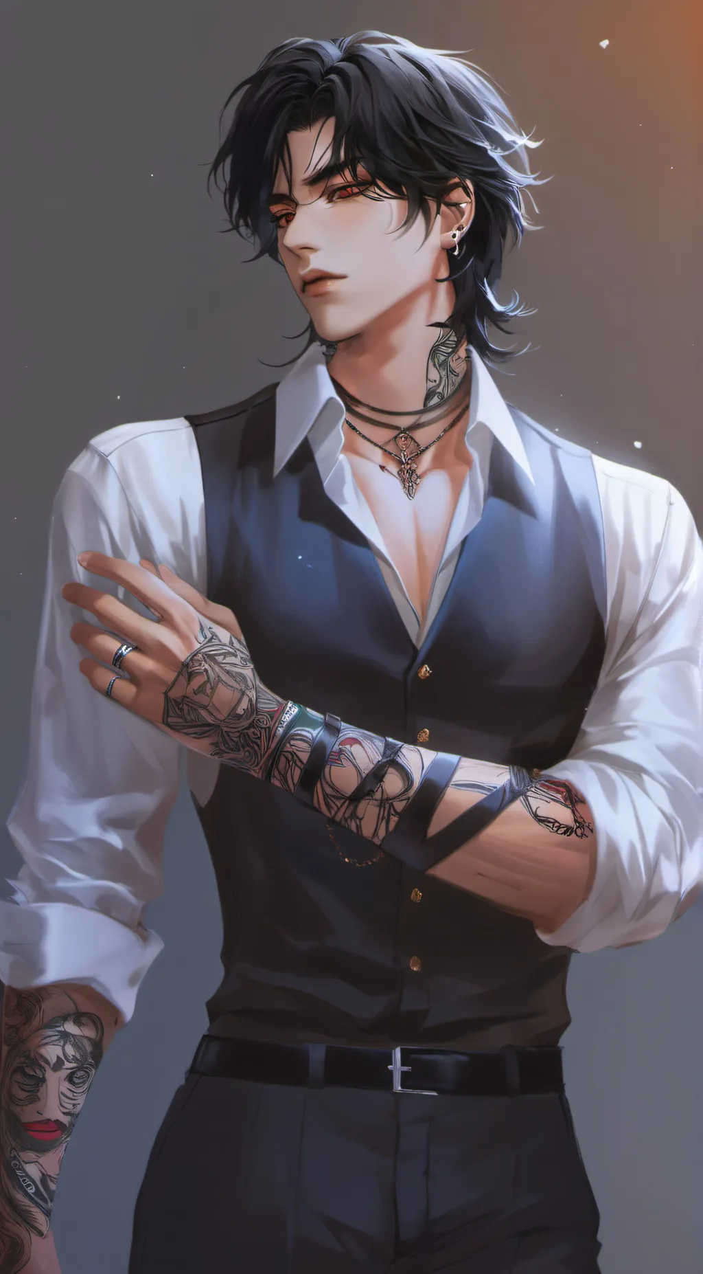 ai character: 🩵A. d. a. m🩵 background