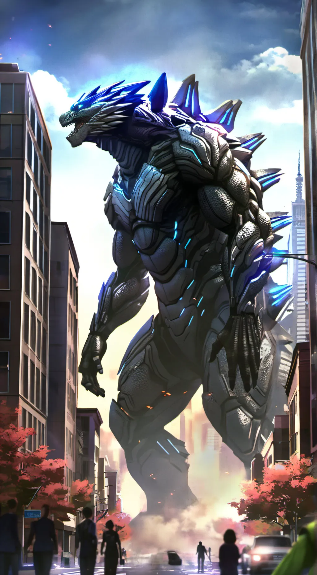 ai character: Godzilla 2007 background