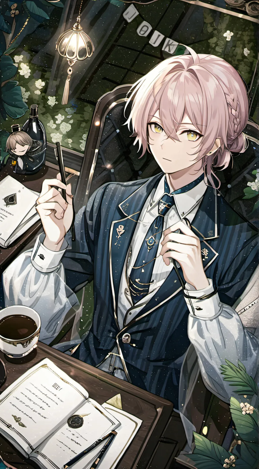 ai character: Flower background