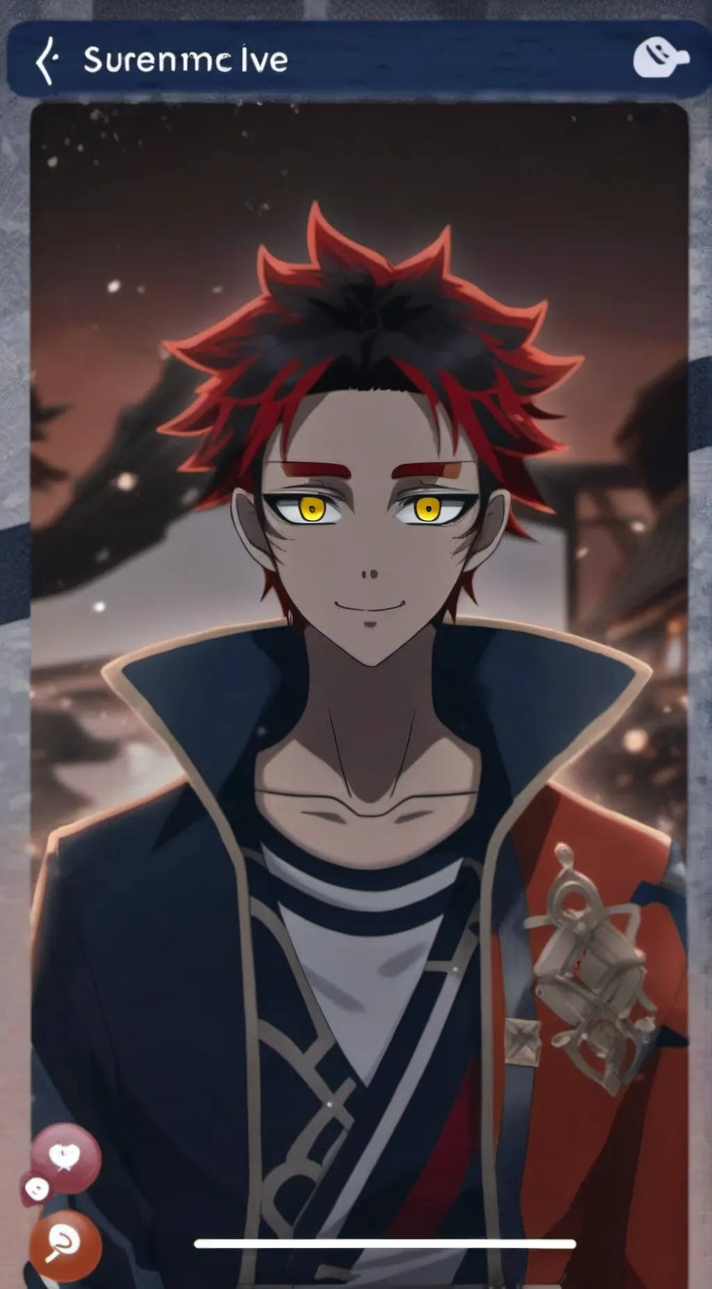 ai character: Akaza.. background