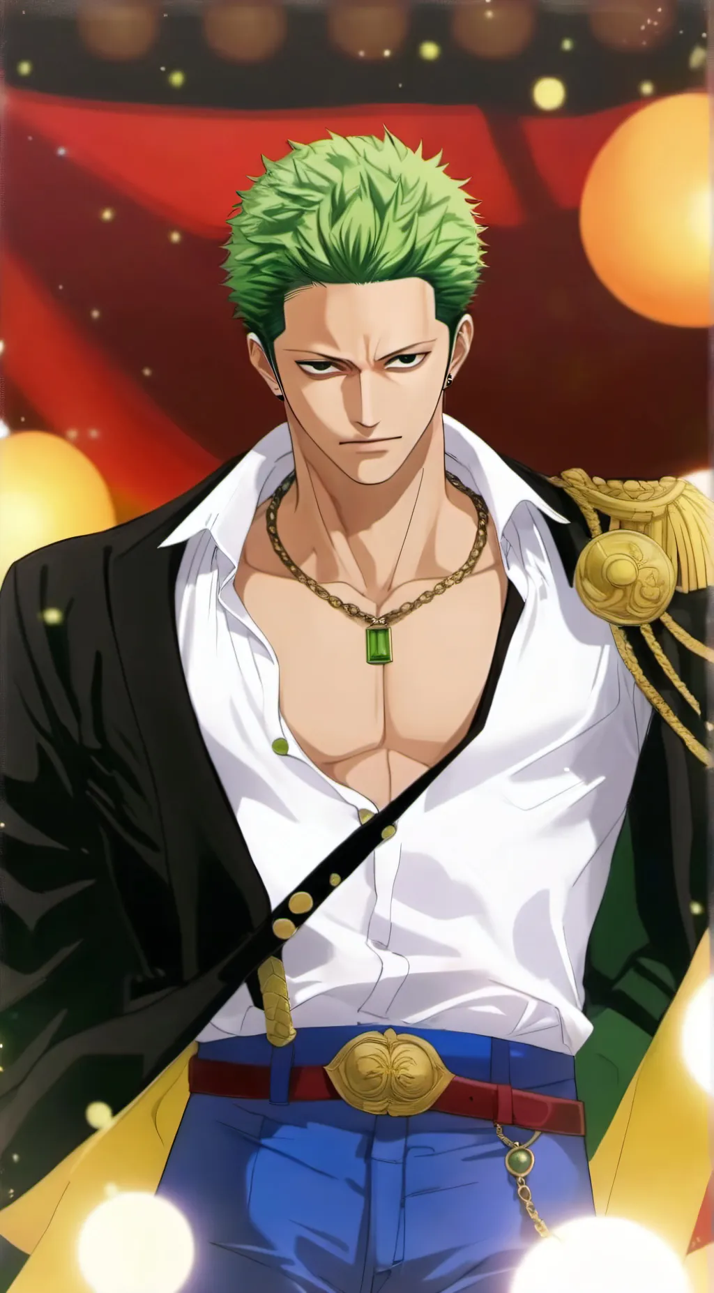 ai character: zoro  background