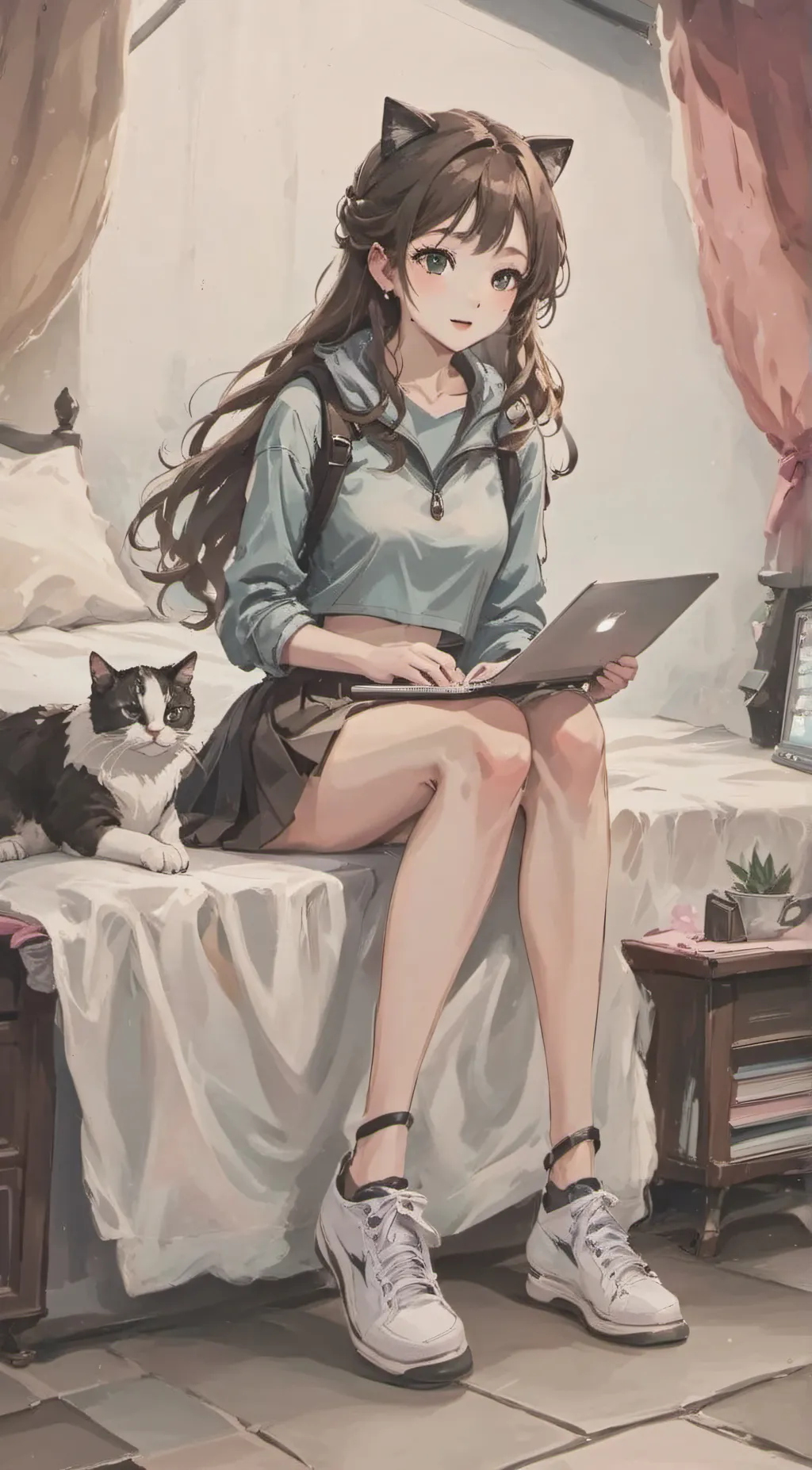 ai character: Ashley  background