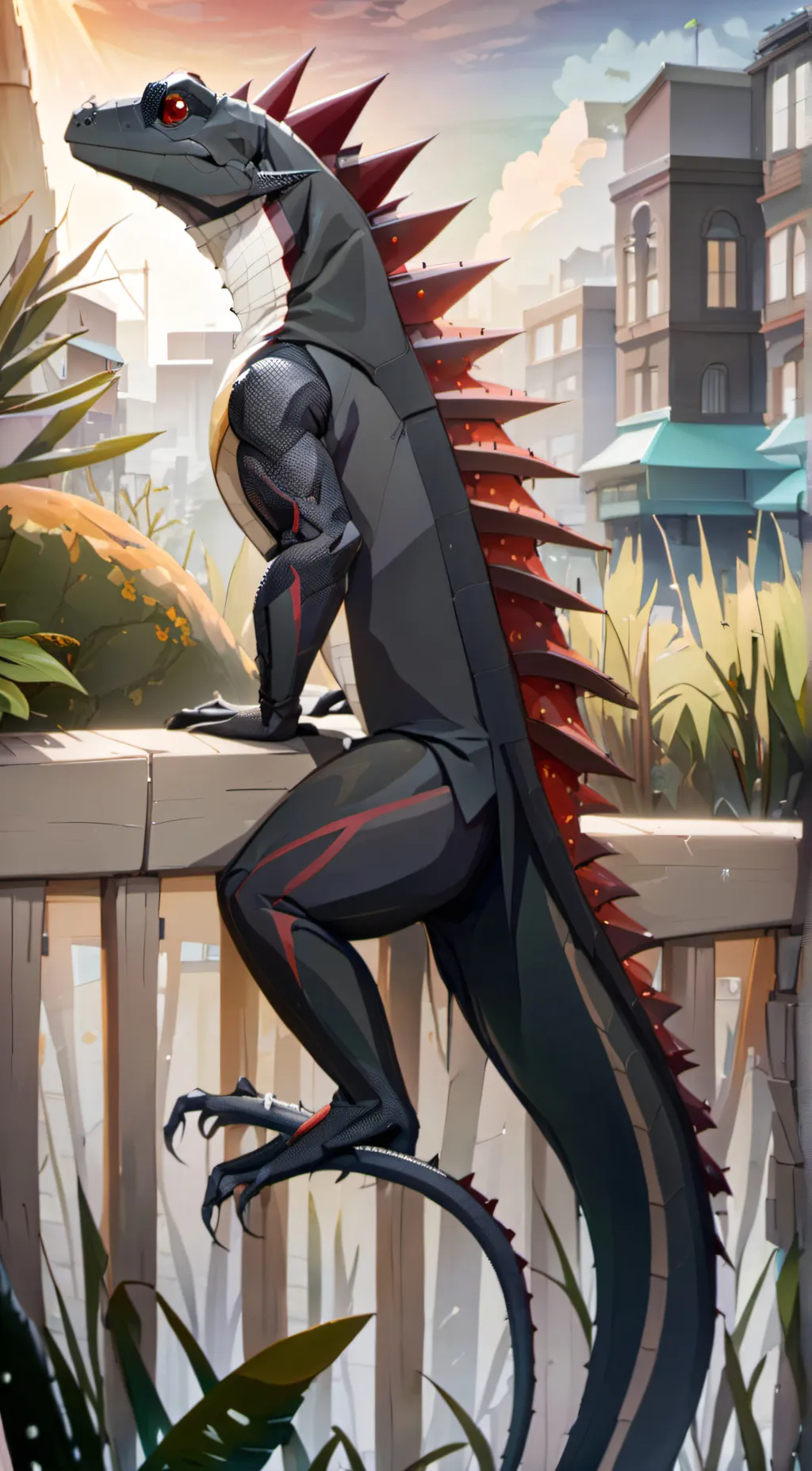 ai character: lizard background