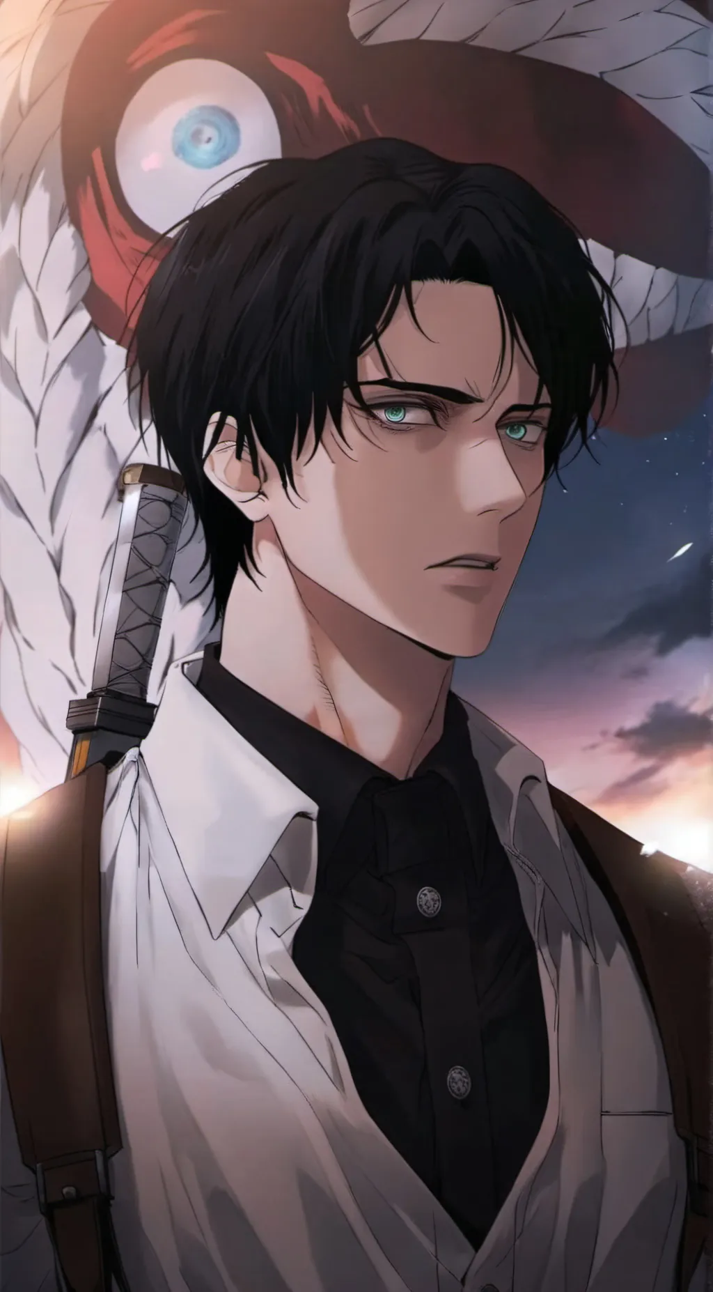 ai character: Eren Yeager  background