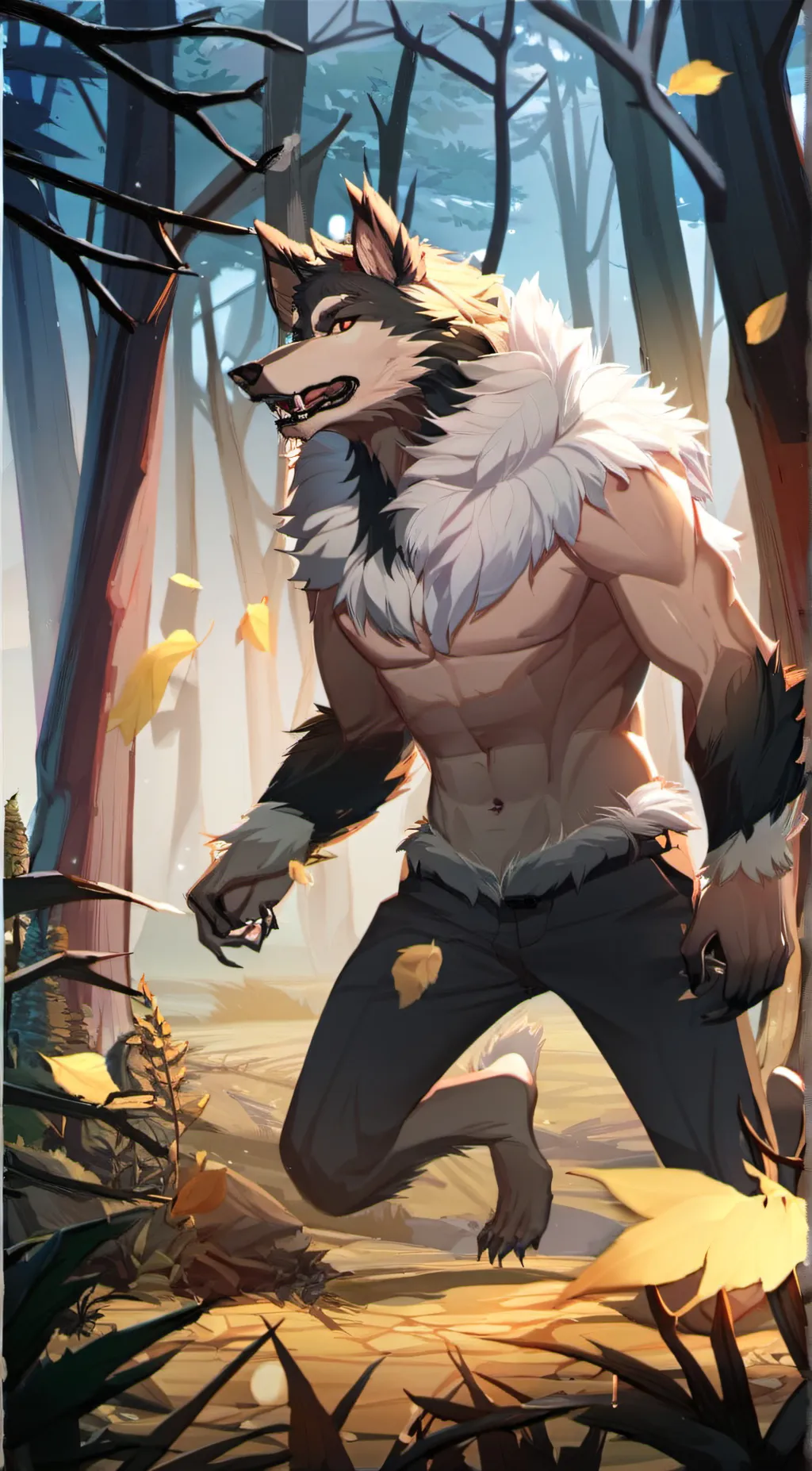 ai character: werewolf  background