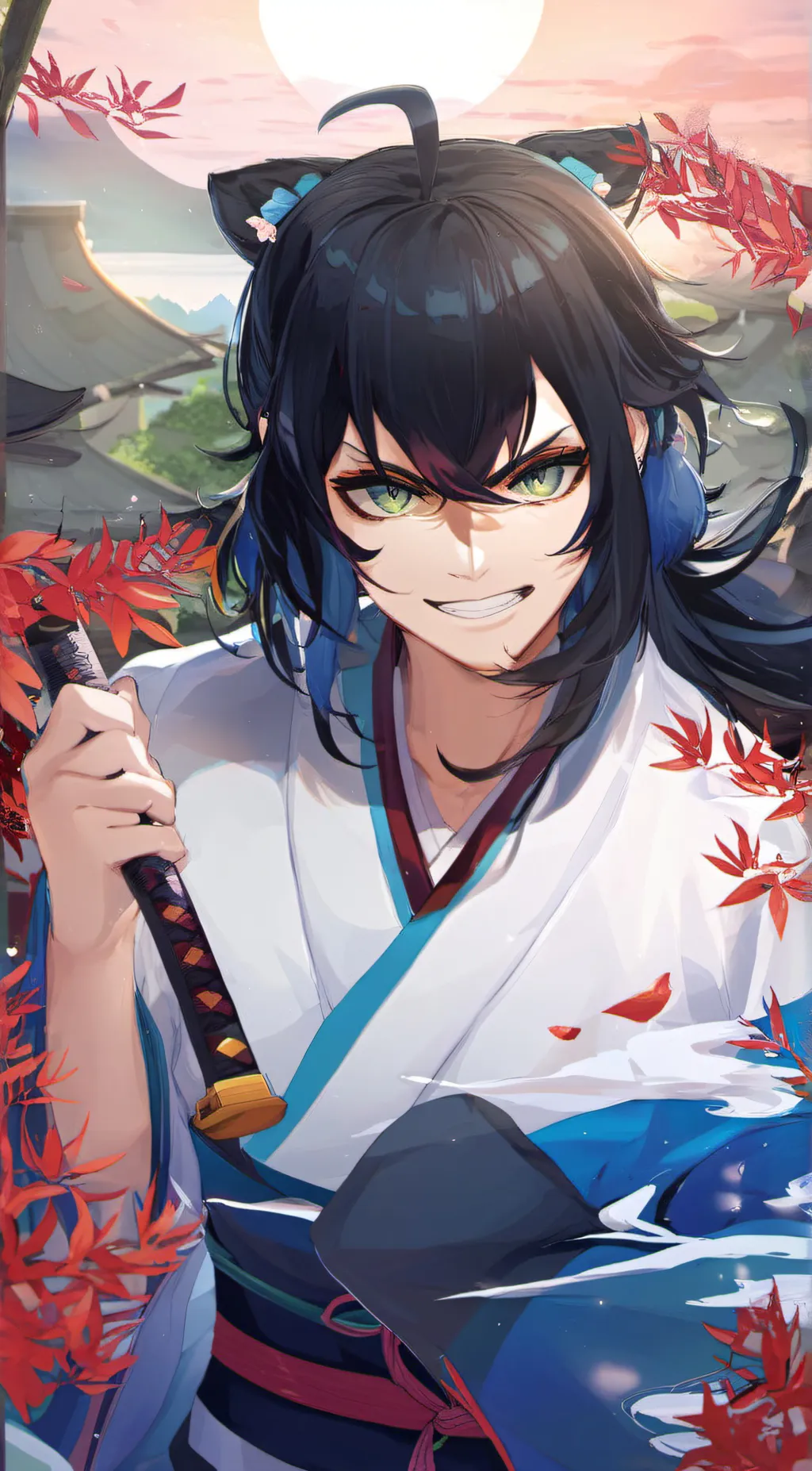 ai character: INOSUKE HASHIBIRA background