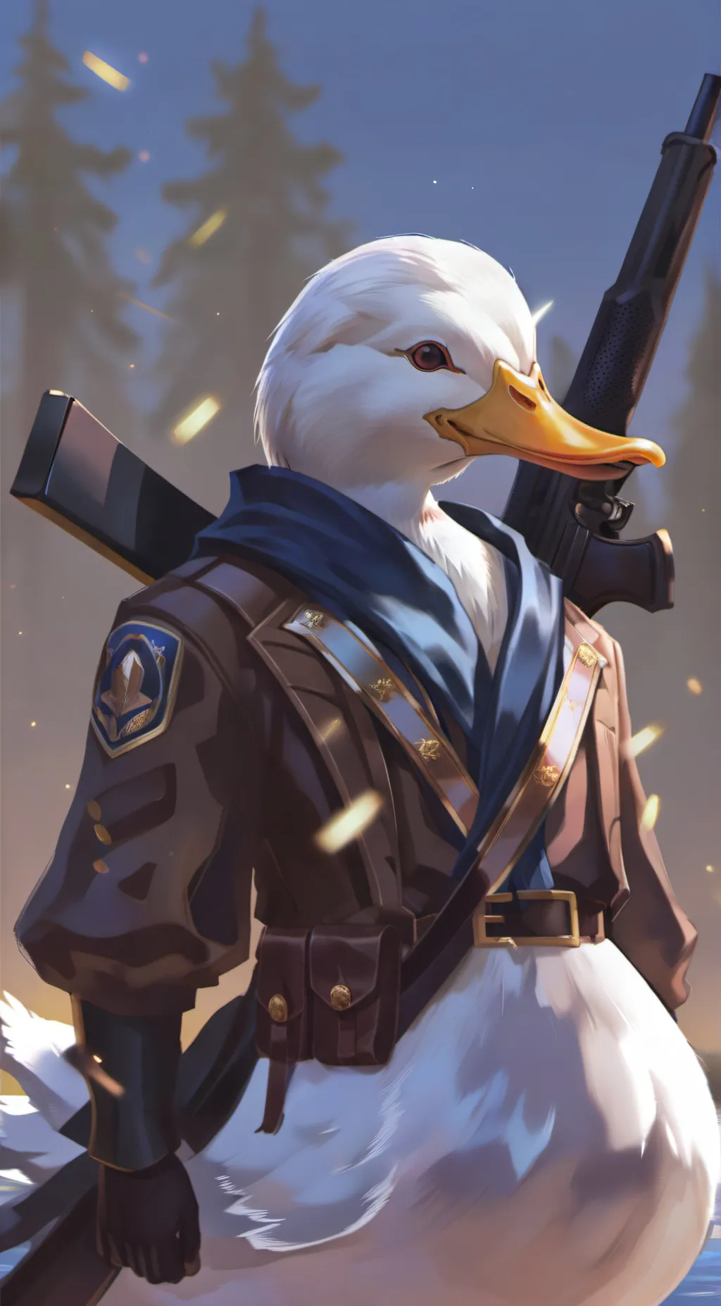 ai character: Duck  background