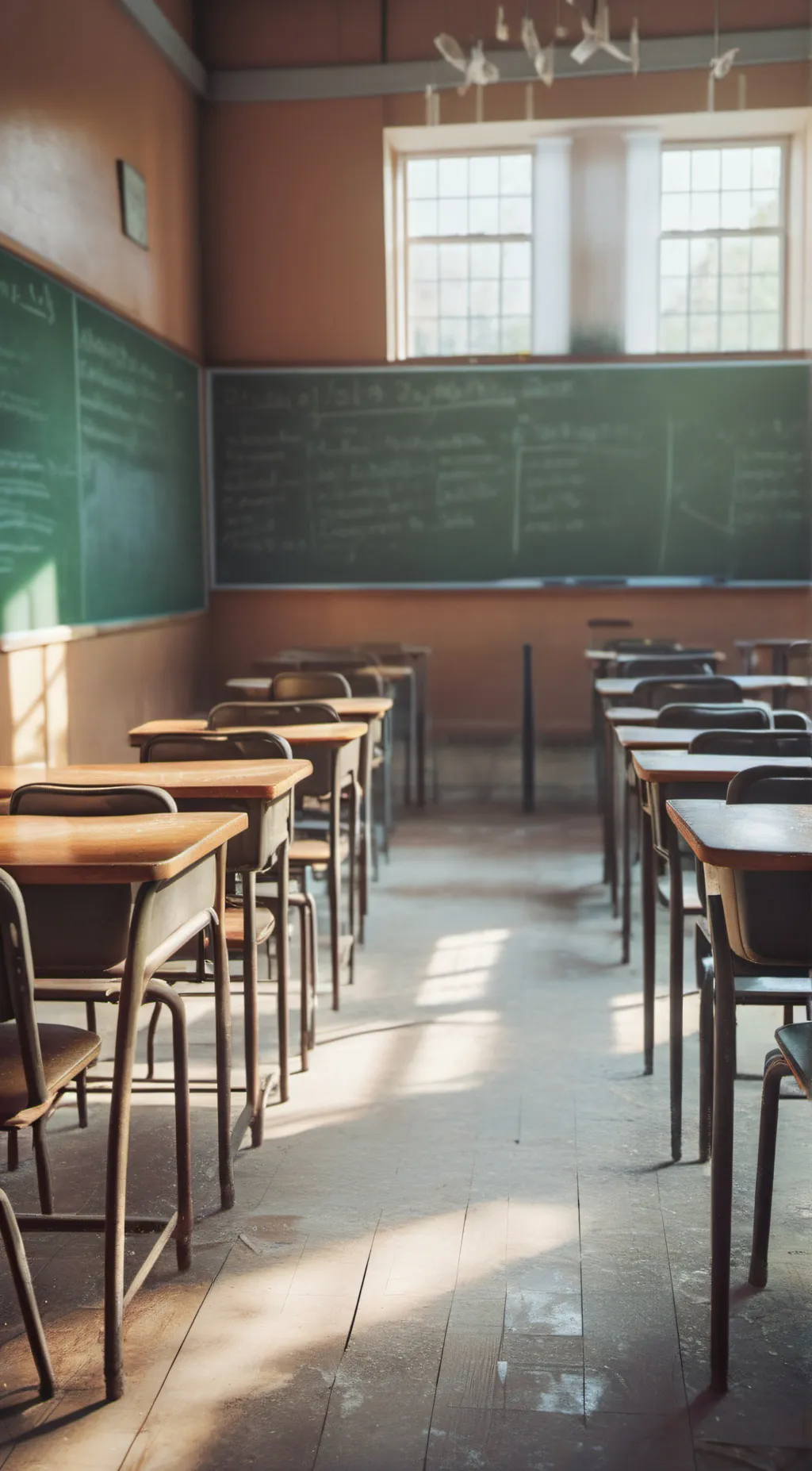 ai character: Abandoned school background