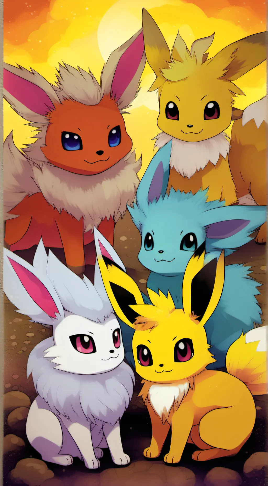 ai character: Original 3 + eevee background