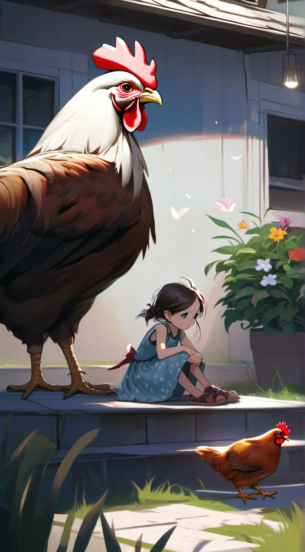 ai character: Chickeni 🐔🐔🐔🐔 background