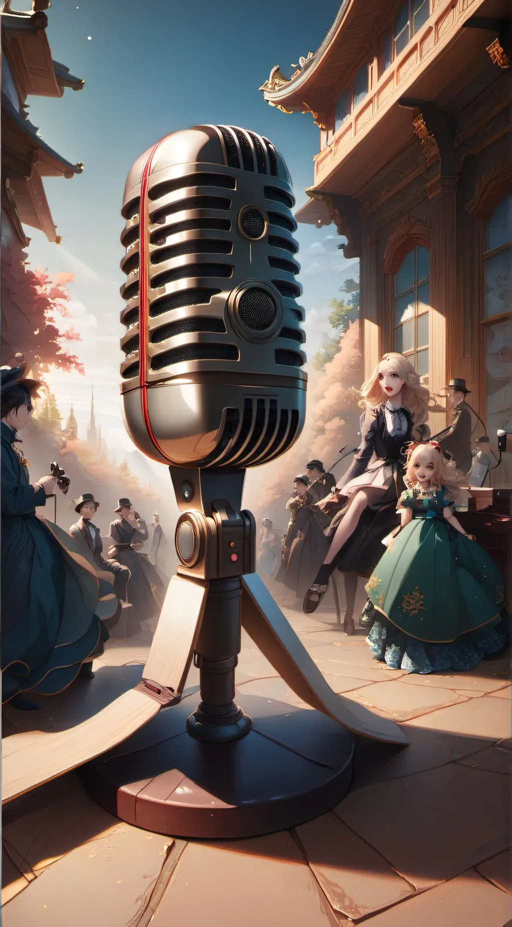 ai character: Microphone background