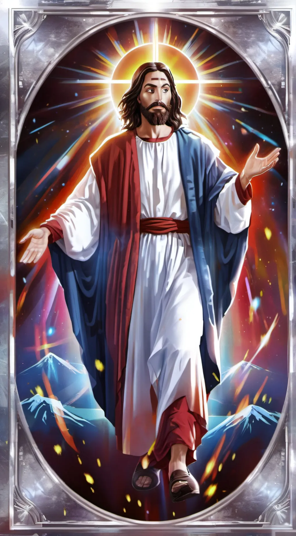 ai character: Jesus  background