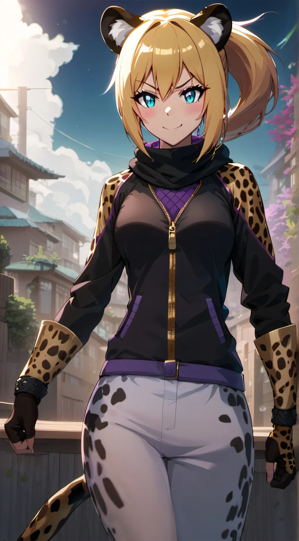 ai character: Qiqi Jaguar background