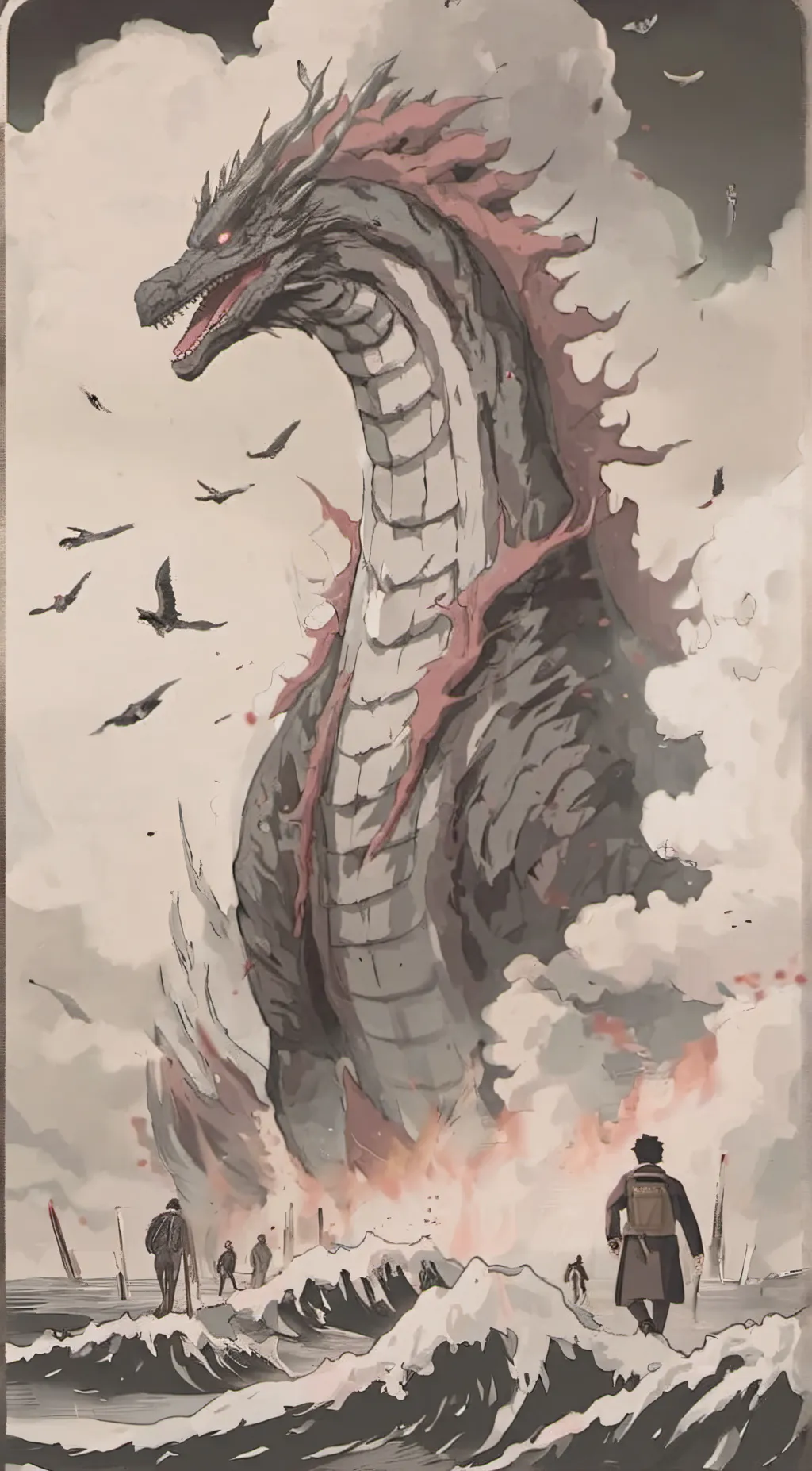 ai character: Shin Godzilla  background