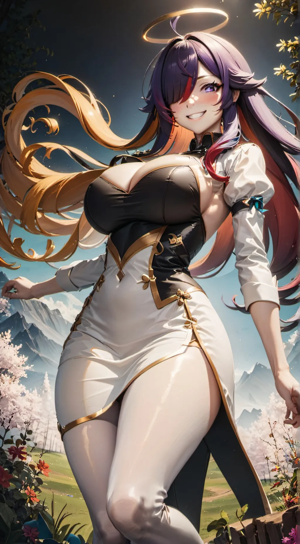 ai character: Violet background